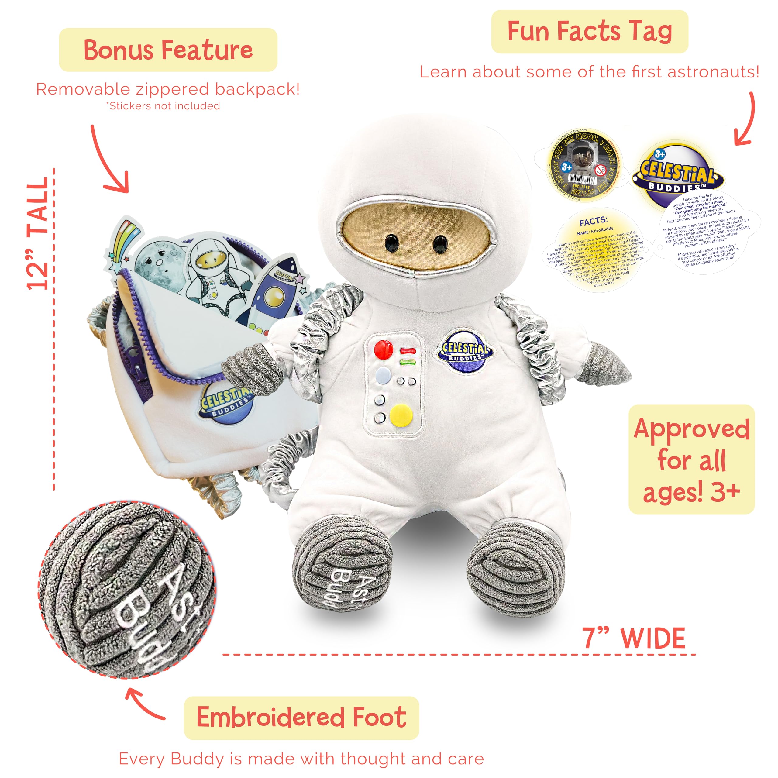 Celestial Buddies Little Explorer Bundle AstroBuddy & Our Precious Planet Buddy Science Astronomy Space Solar System Educational Plush Planet Toy - Image 2