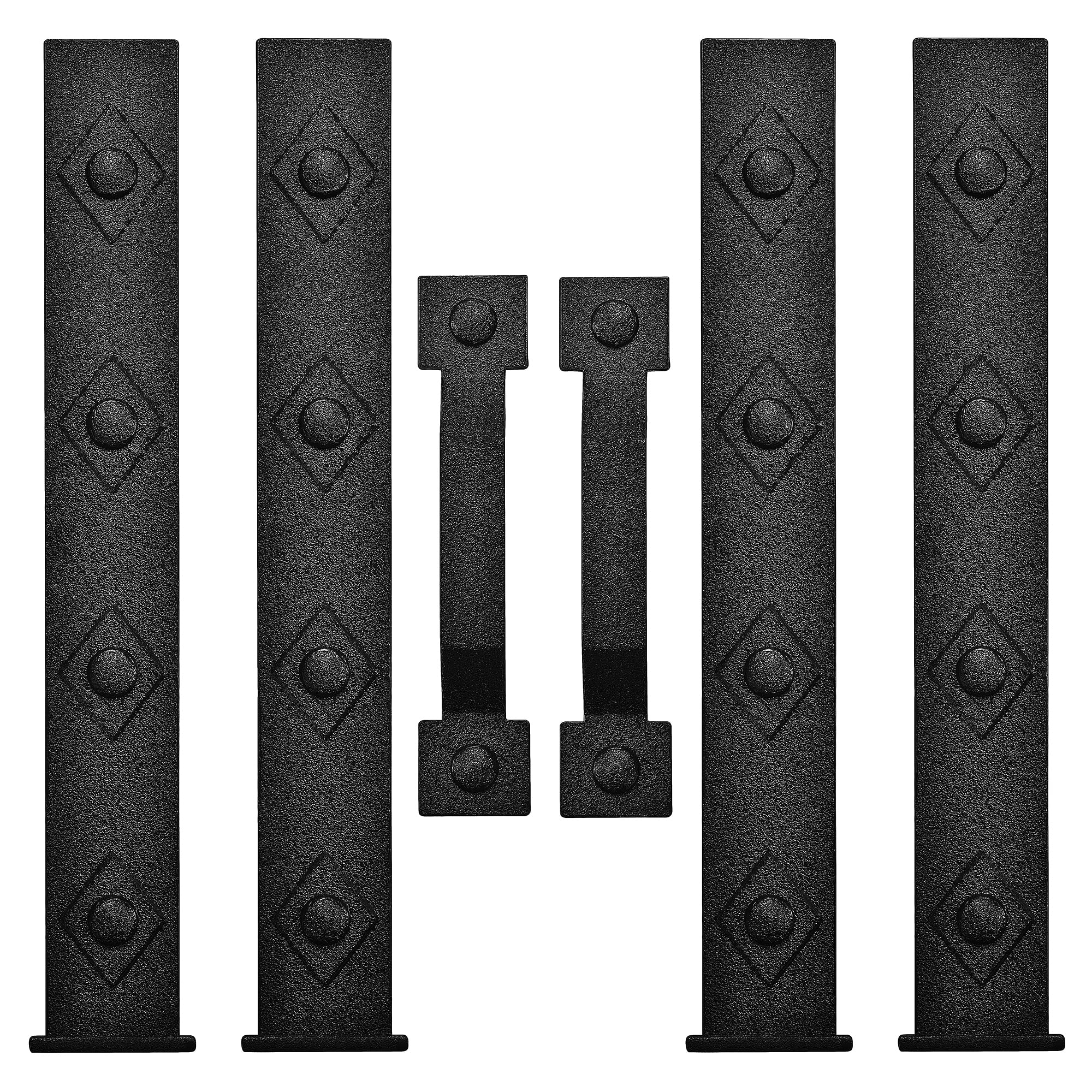 SHUAOWLLY Garage Door Magnetic Decorative Hardware Faux Hinges and Handles Curb Appeal Decor Kit, Black (4pcs Hinges + 2pcs Handles)