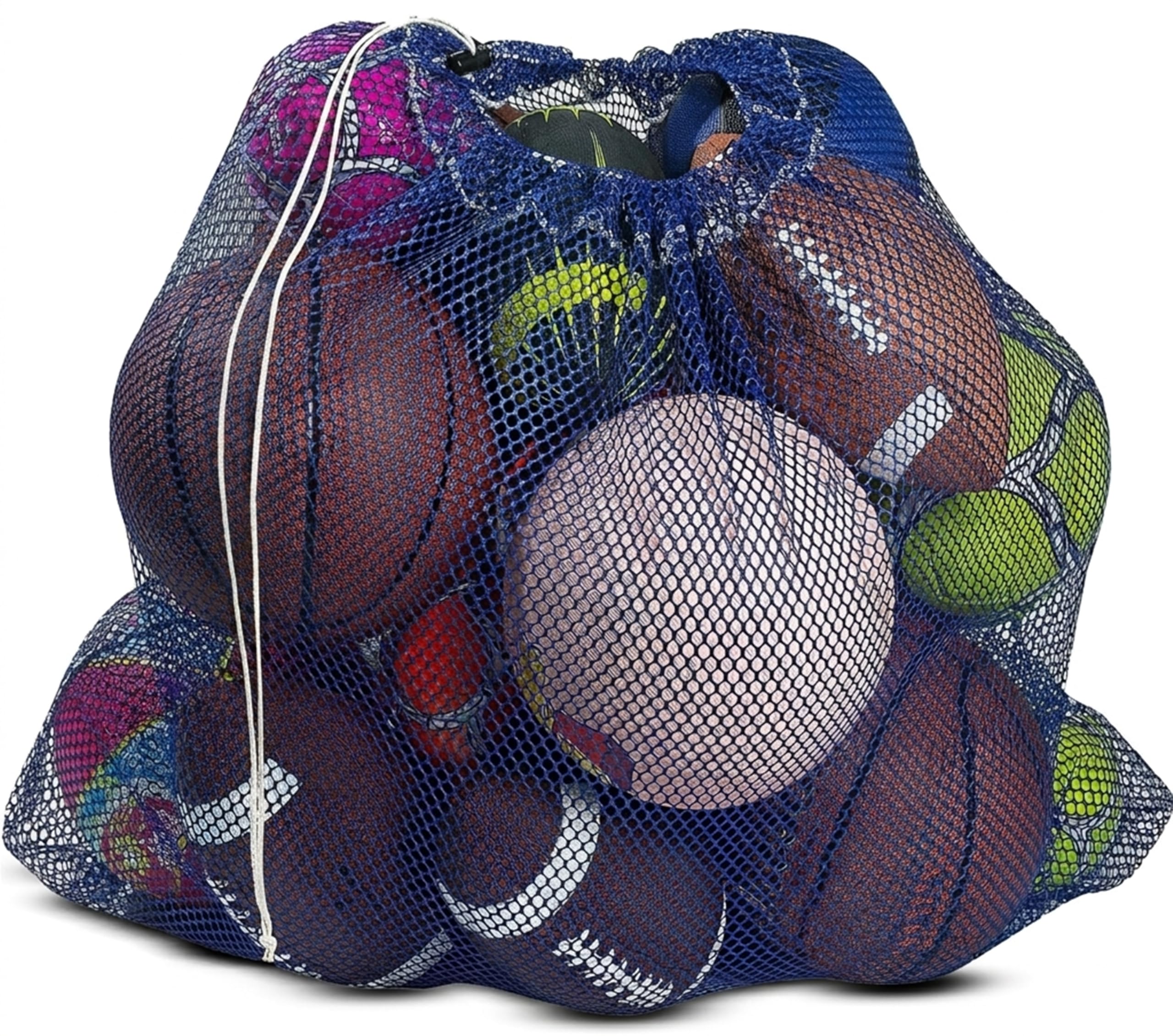 Handy Laundry Mesh Equipment Bag, Cord Closure, Royal Blue 32"x36"