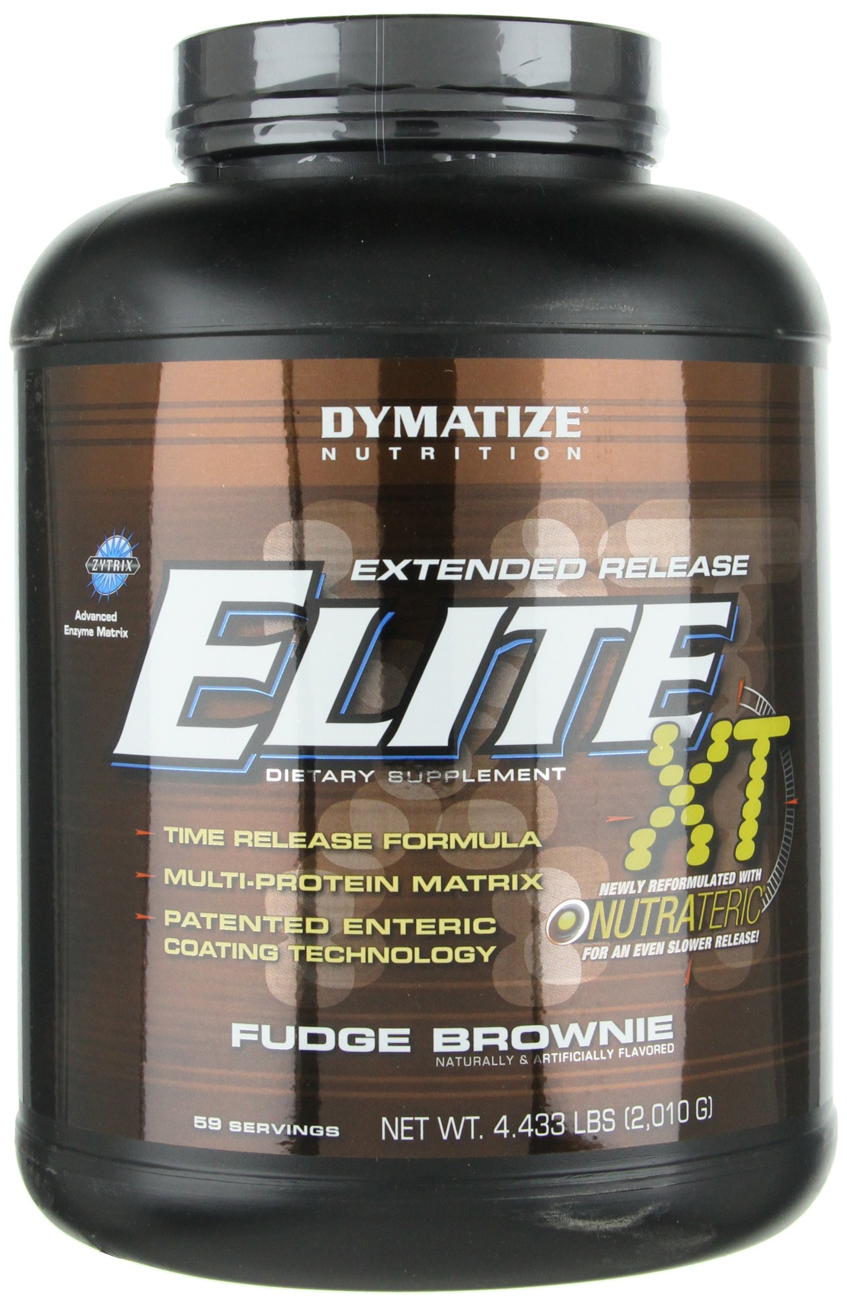 Dymatize Elite XT Extended Release Protein, Fudge Brownie, 4 lbs