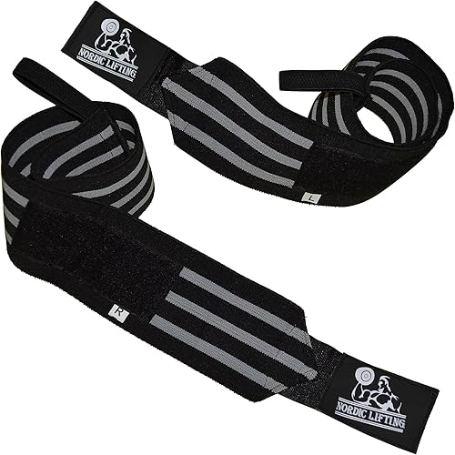 Nordic Lifting Wrist Wraps Super Heavy Duty (1 Pair2 Wraps) 24" Support for Weight Lifting Powerlifting Gym Cross Training- Weightlifting Thumb