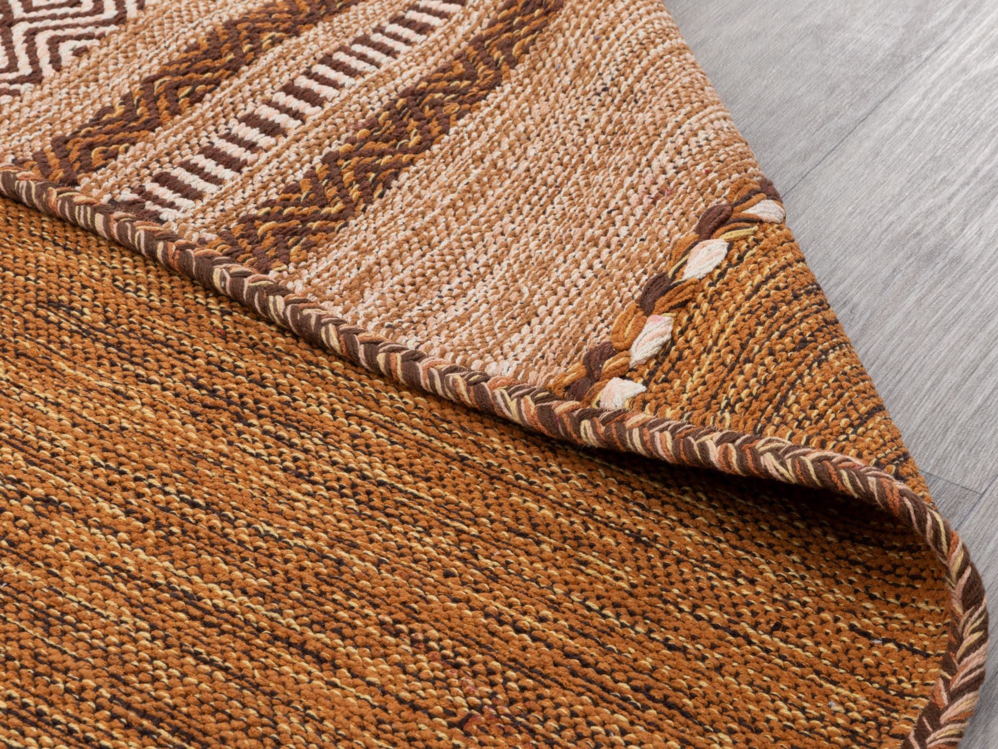 Steffensmeier Handwebteppich Muriani | Baumwolle | Wohnzimmer | Braun, handgewebt, Größe: 80x150 cm