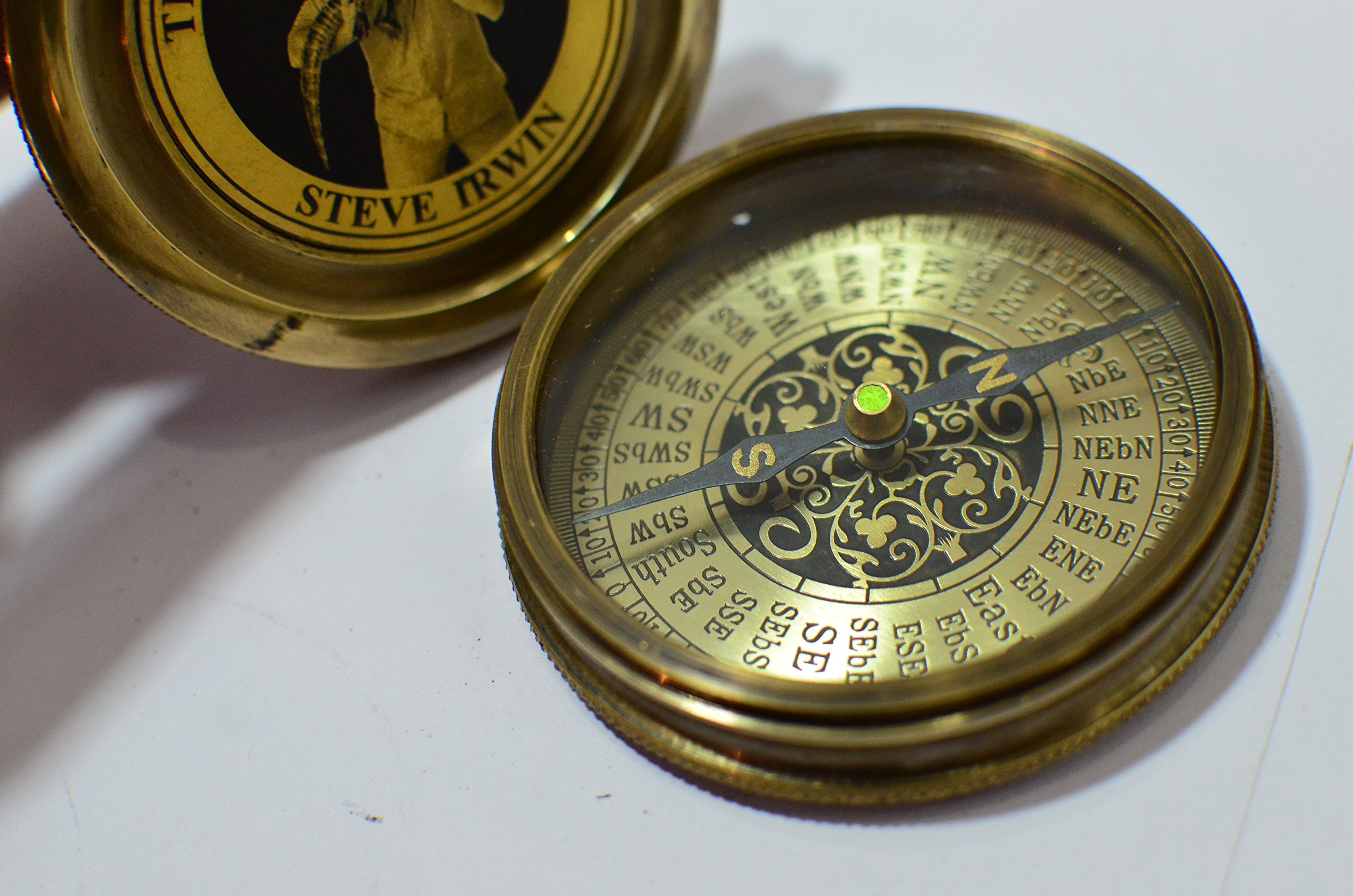Sailor's Art Personalised Brass Steve Irwin Compass (7.71 cms) 1