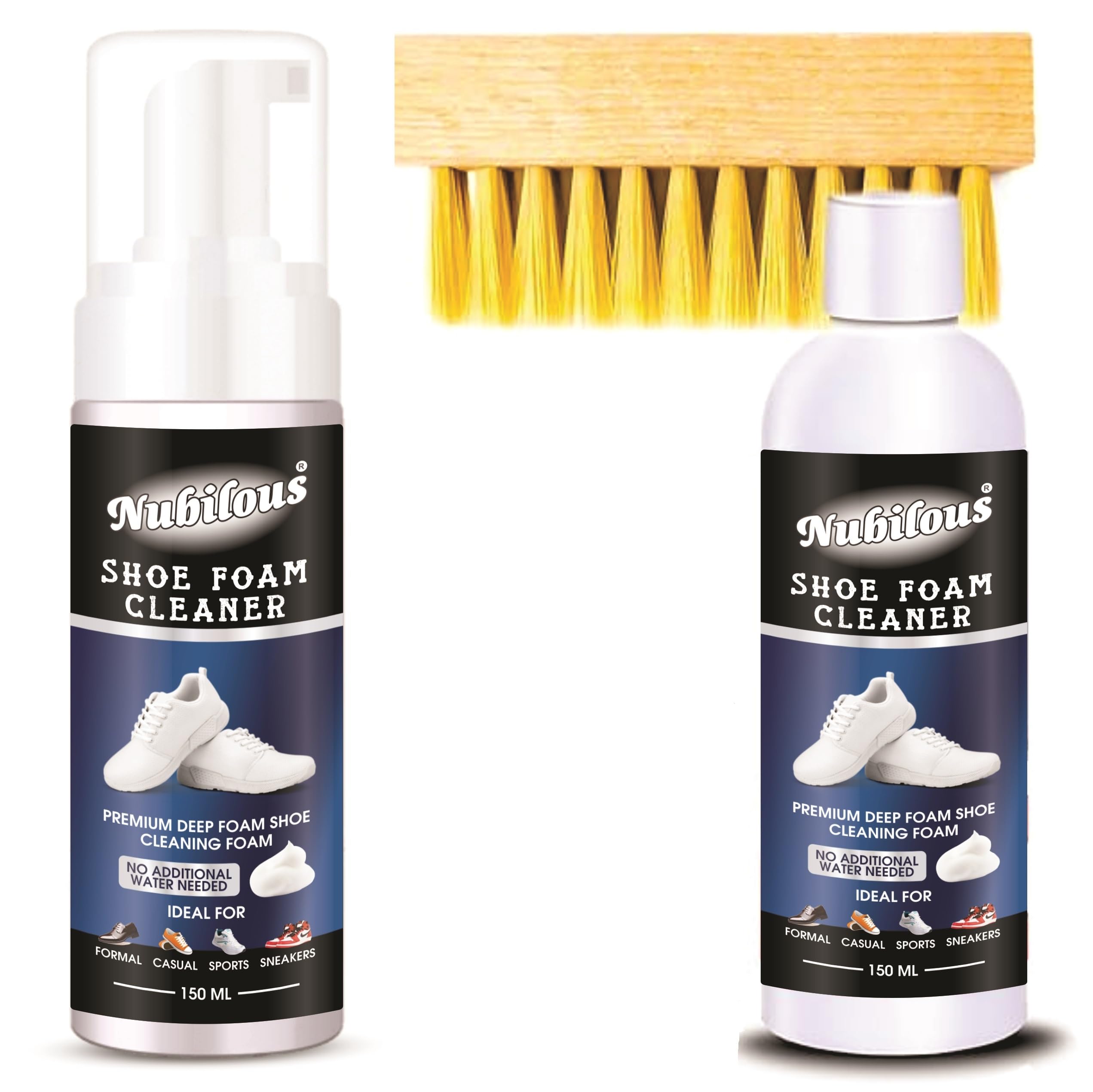 Nubilous Shoe Sneaker Cleaner for White Shoes | Foam Sneaker Cleaning Kit | Suitable for Nubuck, Canvas, Knit, Trainers & Sports Shoes |with Brush, Microfibre Cloth & Refill Bottle (Shooes Cleaner) (B0DCNQVCXN) Amazon Price History, Amazon Price Tracker