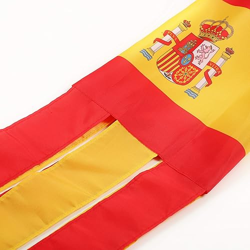 Miniatura 5 de Paquete de 2 calcetines de viento con bandera española de España para patio y jardín, para colgar en el porche delantero, impermeables, adecuados