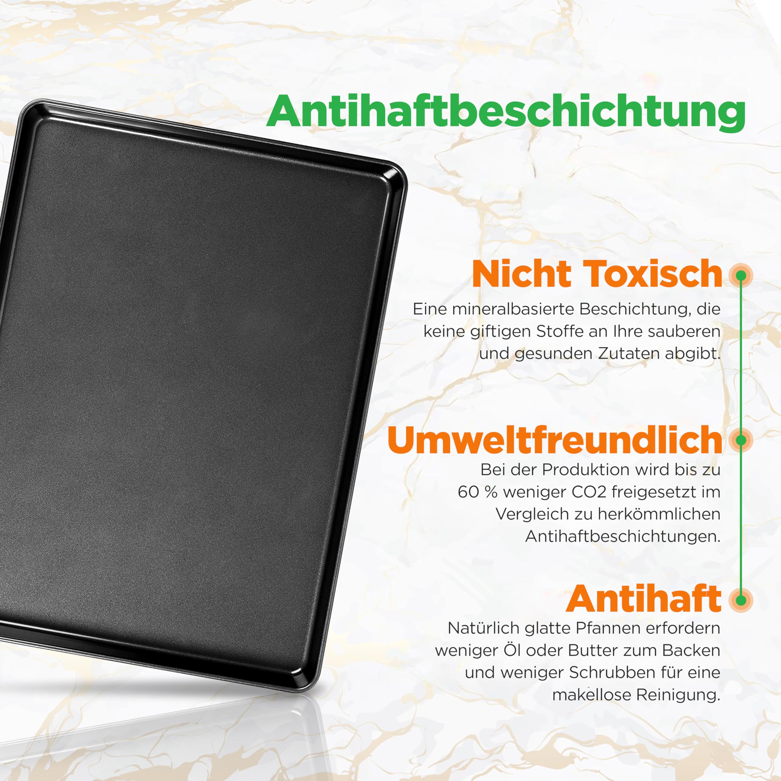NutriChef XL Backform Backblech Antihaftbeschichtet – Baking Tray, Baking Sheet – Backofenblech 55,6 x 40cm, Backbleche hoher Rand als Kuchenblech, Backblech für Plätzchen, Kekse & Gebäck aus Stahl
