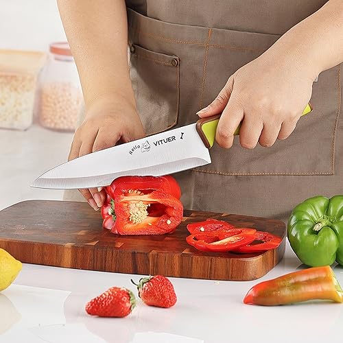 Miniatura 8 de Juego de cuchillos de cocina de acero inoxidable de 7 piezas, apto para lavavajillas (personajes de animales elegantes)