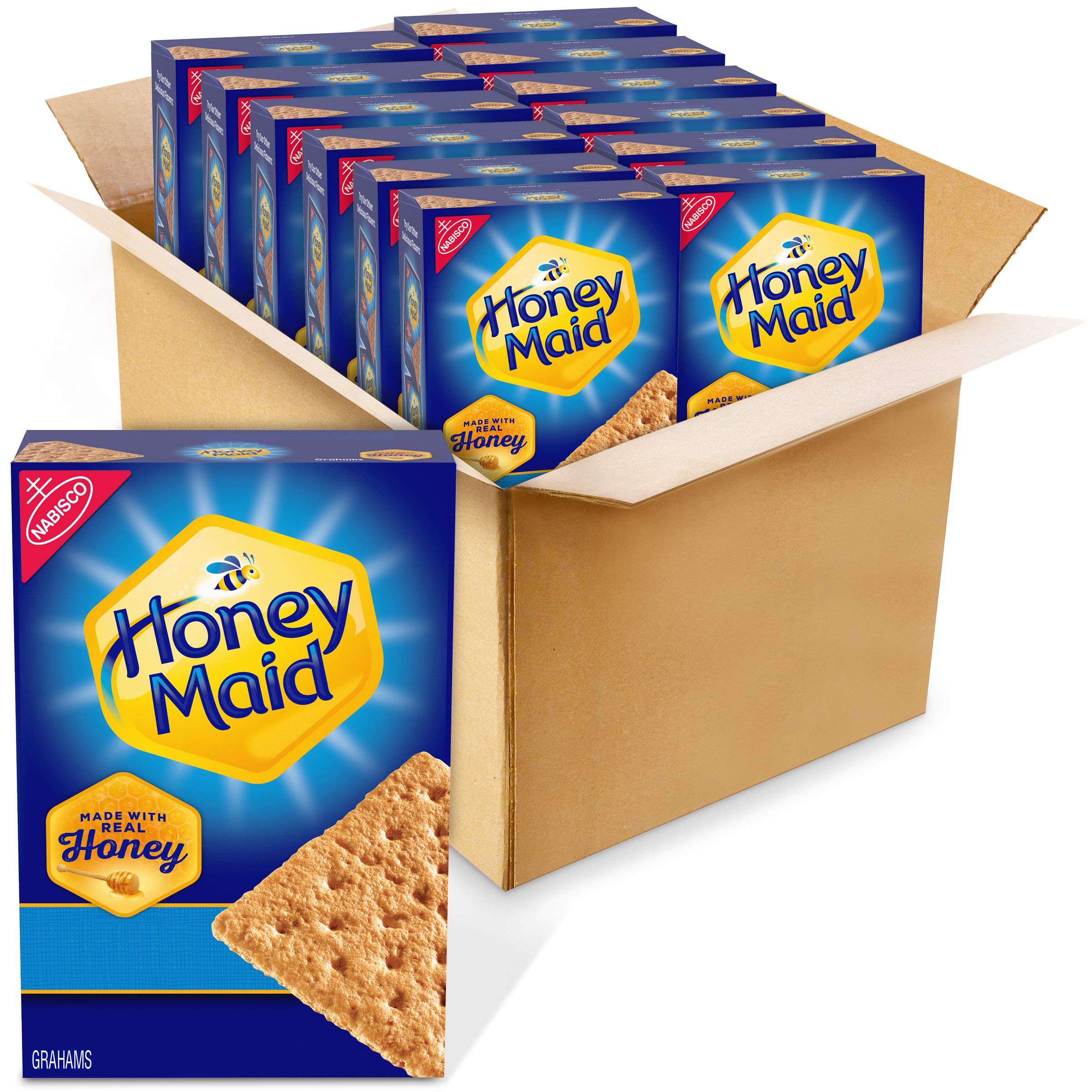 Honey Maid Honey Graham Crackers, 12 14.4 Ounce Family Size Boxes