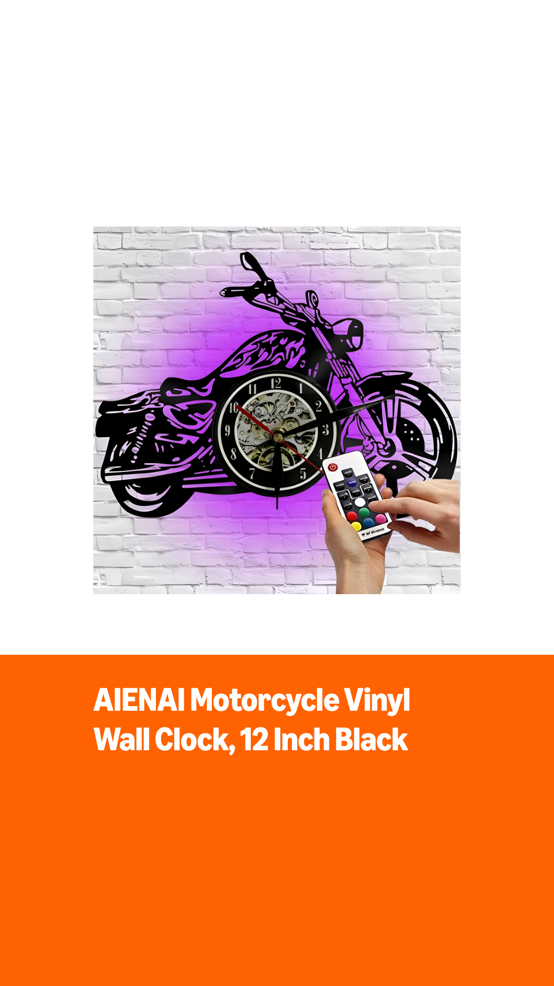 Reloj de pared analógico vinilo 12 pulgadas negro miniatura 7