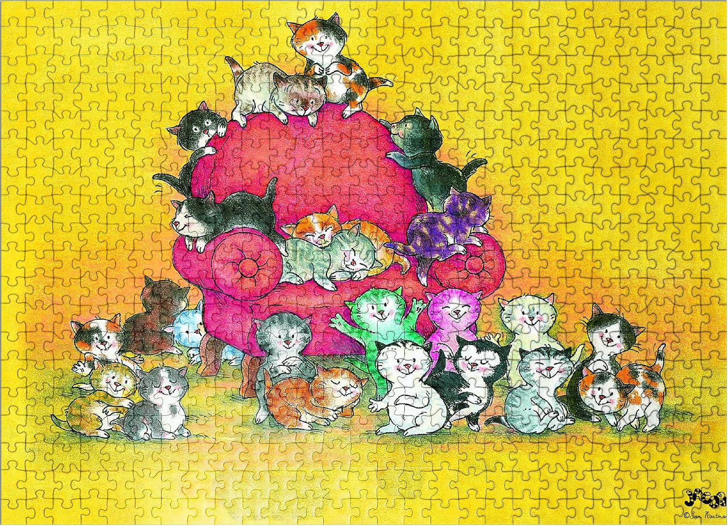 MyPuzzle Jacob The Cat - A Big Family - Premium 500 Piece Jigsaw Puzzle for Adults
