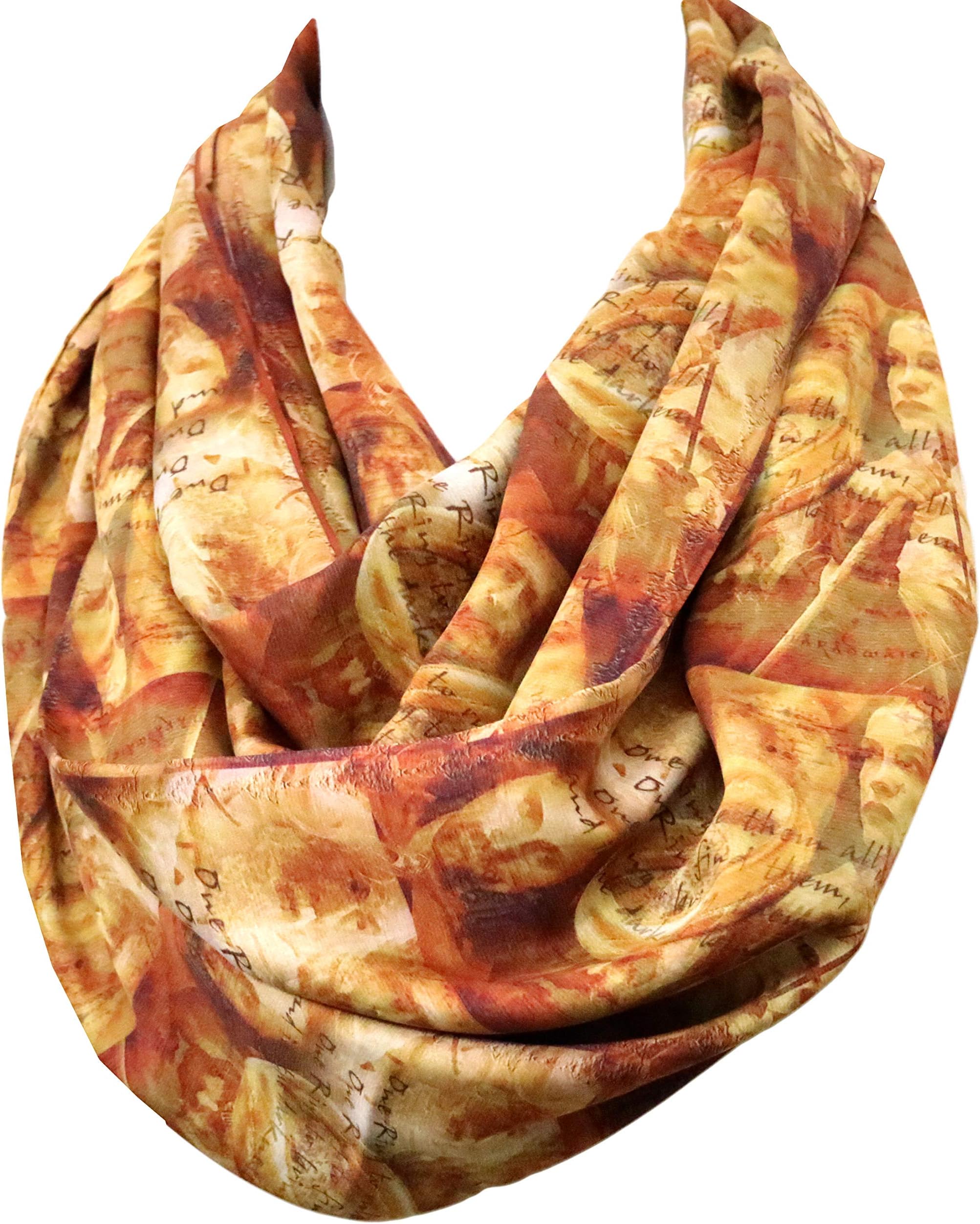Di Capanni LOTR Elvish Script Infinity Scarf birthday gift idea for her nerd geek bookworm