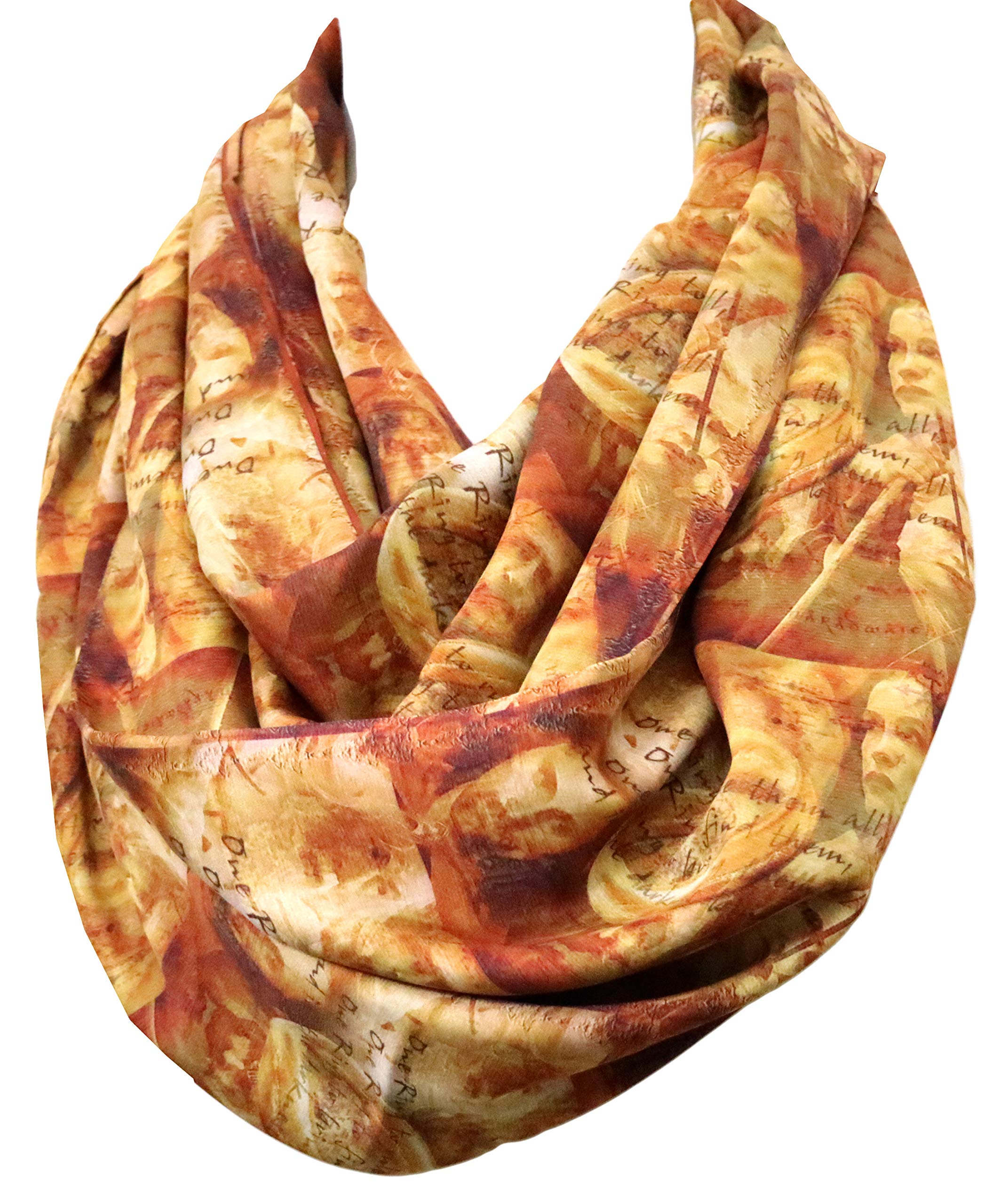 Di Capanni LOTR Elvish Script Infinity Scarf birthday gift idea for her nerd geek bookworm