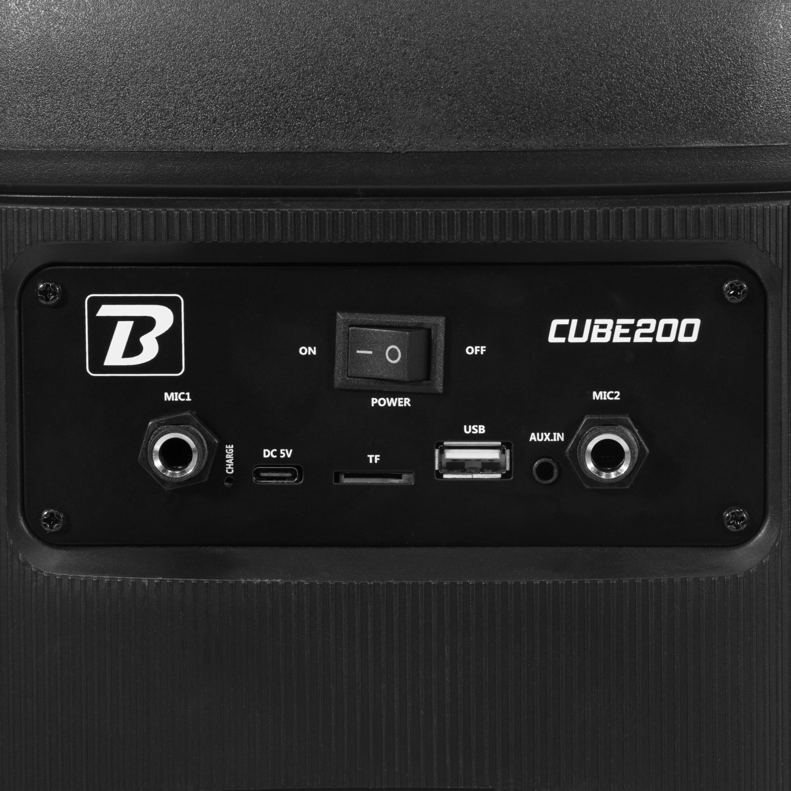 BoomTone DJ Cube 200 - Altoparlante karaoke portatile da 200 W con Bluetooth 5.0, luce LED integrata, lettore USB/SD, batteria ricaricabile al litio, ricarica USB-C, compatta e facile da trasportare.