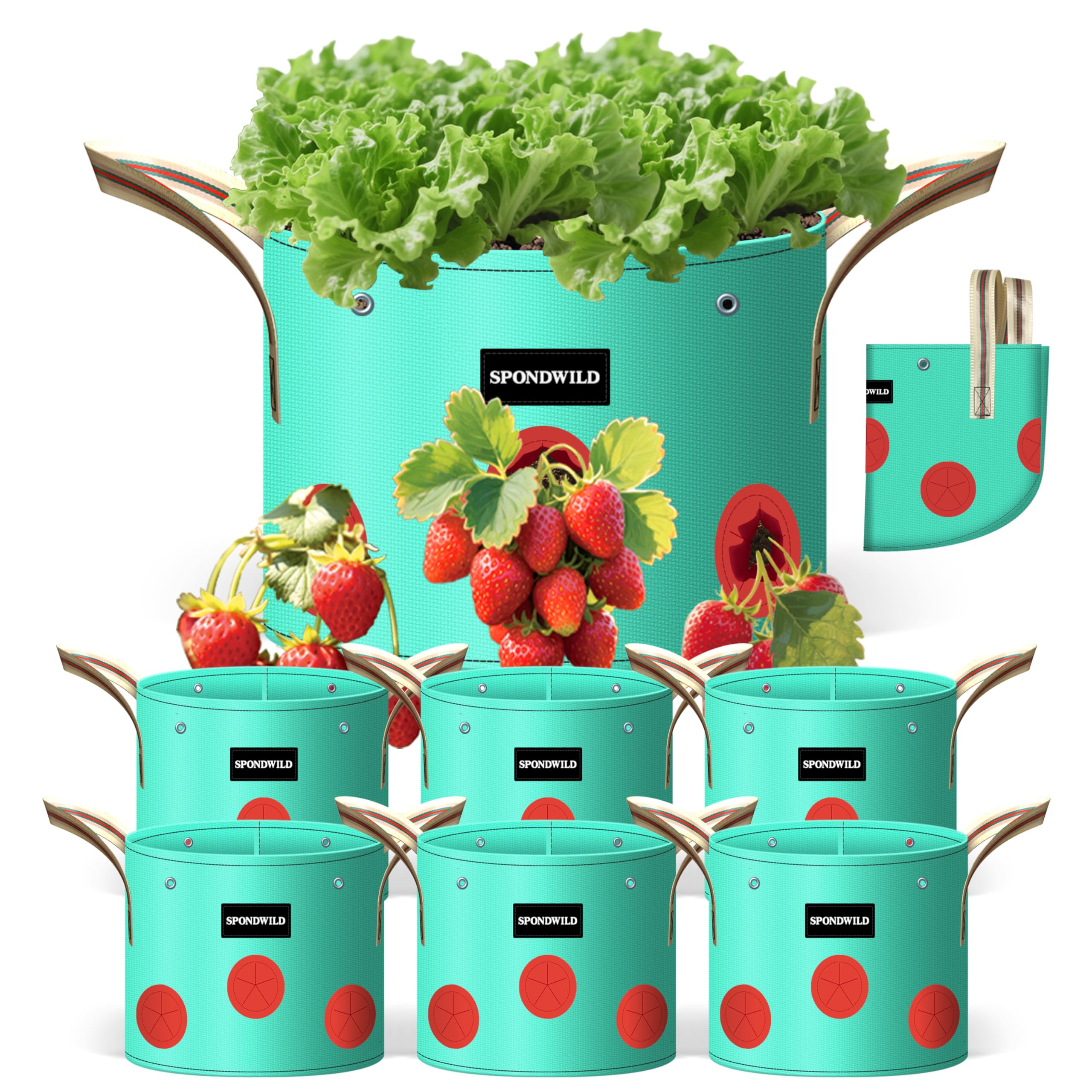 SPONDWILD 25 Gallon Grow Bags 7-Pack
