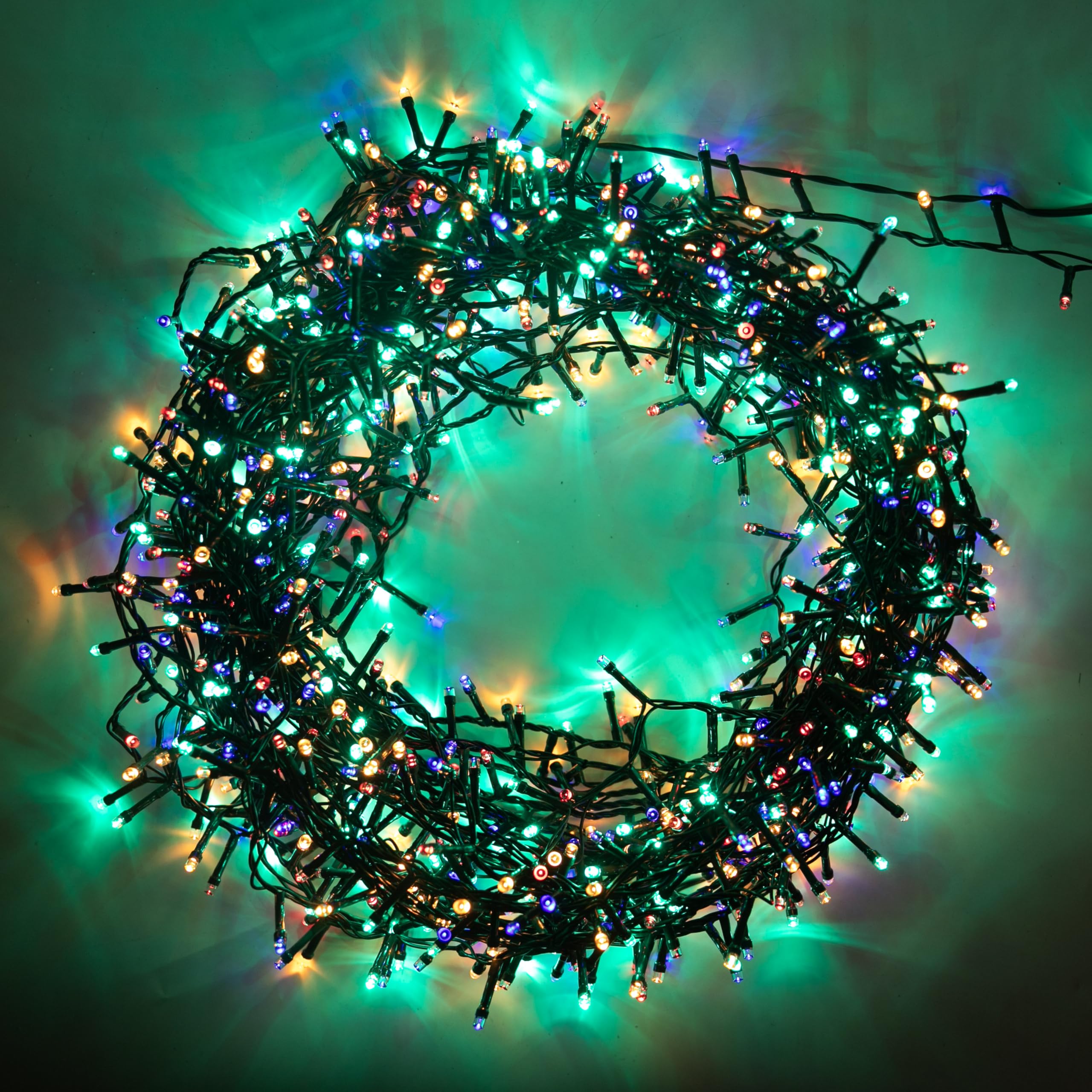 SHATCHI 2000LED Choinka Klaster Kompaktowe bajkowe lampki wielofunkcyjne 8 trybów światła, timer zielony kabel wewnątrz/na zewnątrz pod napięciem dekoracje do domu wakacje