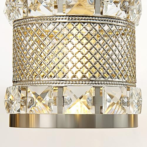 Miniatura 6 de Lámpara de tocador de baño, luces de tocador de cristal cromado sobre el espejo, lámparas de pared modernas para dormitorio, lámpara de pared de