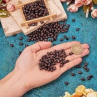 Vista 4 de 800 cuentas de barril de madera natural de 0.197 pulgadas para bricolaje, rosario, joyería de rosario, centro de madera marrón, cuentas sueltas