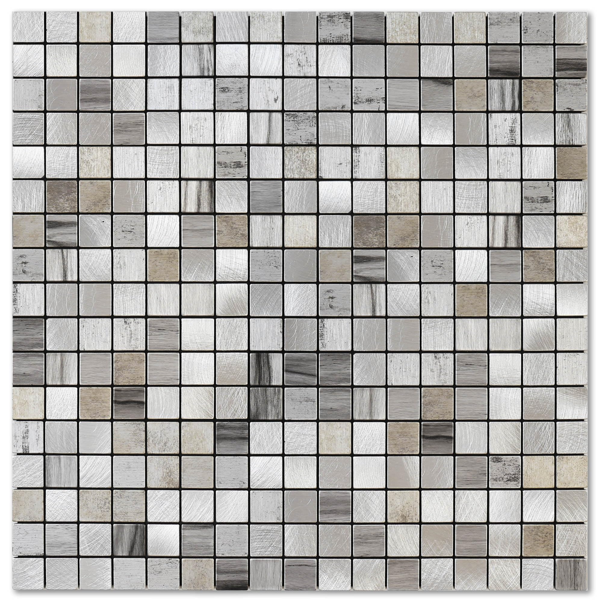 M MOFITMosaic Stick on Tiles Kitchen,3D Self-Adhesive Wall Tiles Stickers Metal Panels Square(10pcs,Gray)