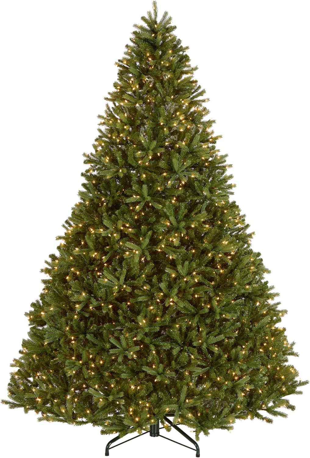 National Tree Company 9 ft Pre-Lit Jersey Fraser Fir Artificial Christmas Tree, 1,500 Clear Lights, 4,804 Tips, Includes Stand, Green 9ft