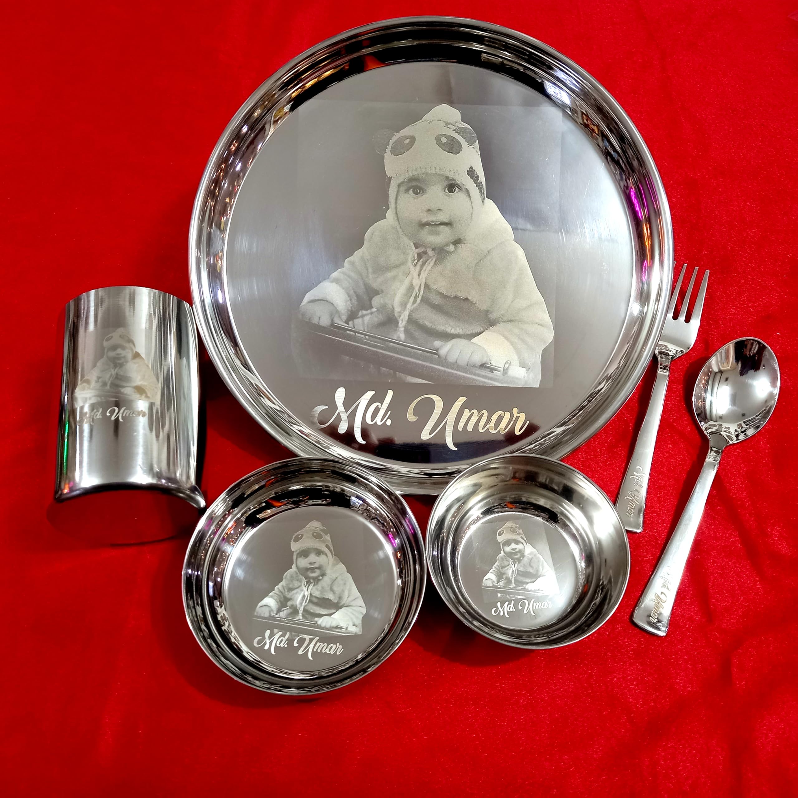 Personalized Naruto Stainless Steel Thali Set - 6 Piece -11