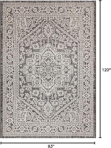 Miniatura 2 de Eyely BMS101D-8 Medallón de Santa Mónica Sinji - Alfombra de área para interiores y exteriores, estilo costero, bohemio, dormitorio, patio trasero,