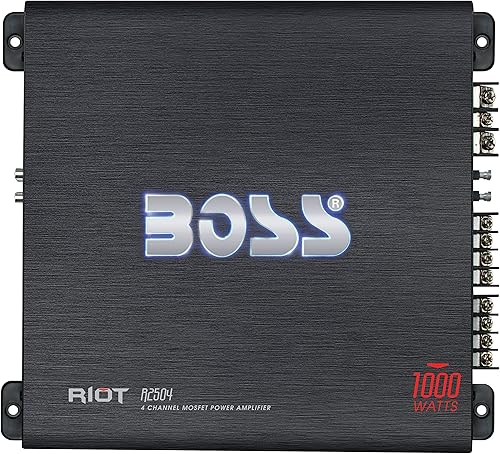 Vista 10 de BOSS Audio Systems R1004 Riot Series Amplificador de 4 canales de audio para automóvil - Clase A/B, 400 de alta salida, 2-8 ohmios estables