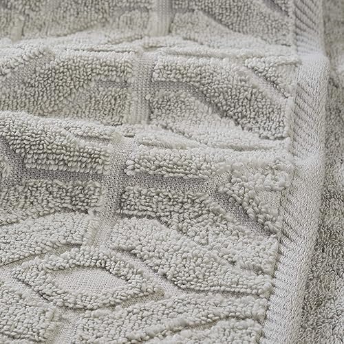 Miniatura 5 de Amrapur Overseas Juego de 6 toallas de jacquard con puerta de diamante teñido, color plateado