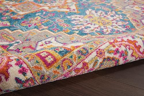 Miniatura 9 de Nourison Passion Bohemian - Alfombra color verde azulado multicolor, de 3 pies con 9 pulgadas x 5 pies con 9 pulgadas, fácil limpieza, no pierde