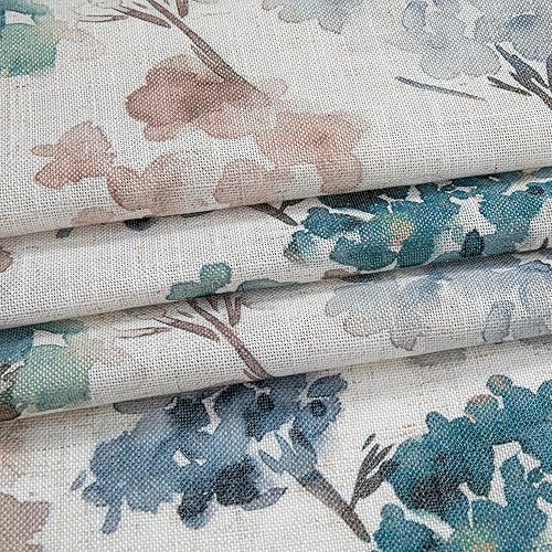 Miniatura 6 de MYSKY HOME Cortinas de 63 pulgadas de largo para sala de estar, cortinas florales y cortinas semitransparentes estilo campestre, cortinas florales