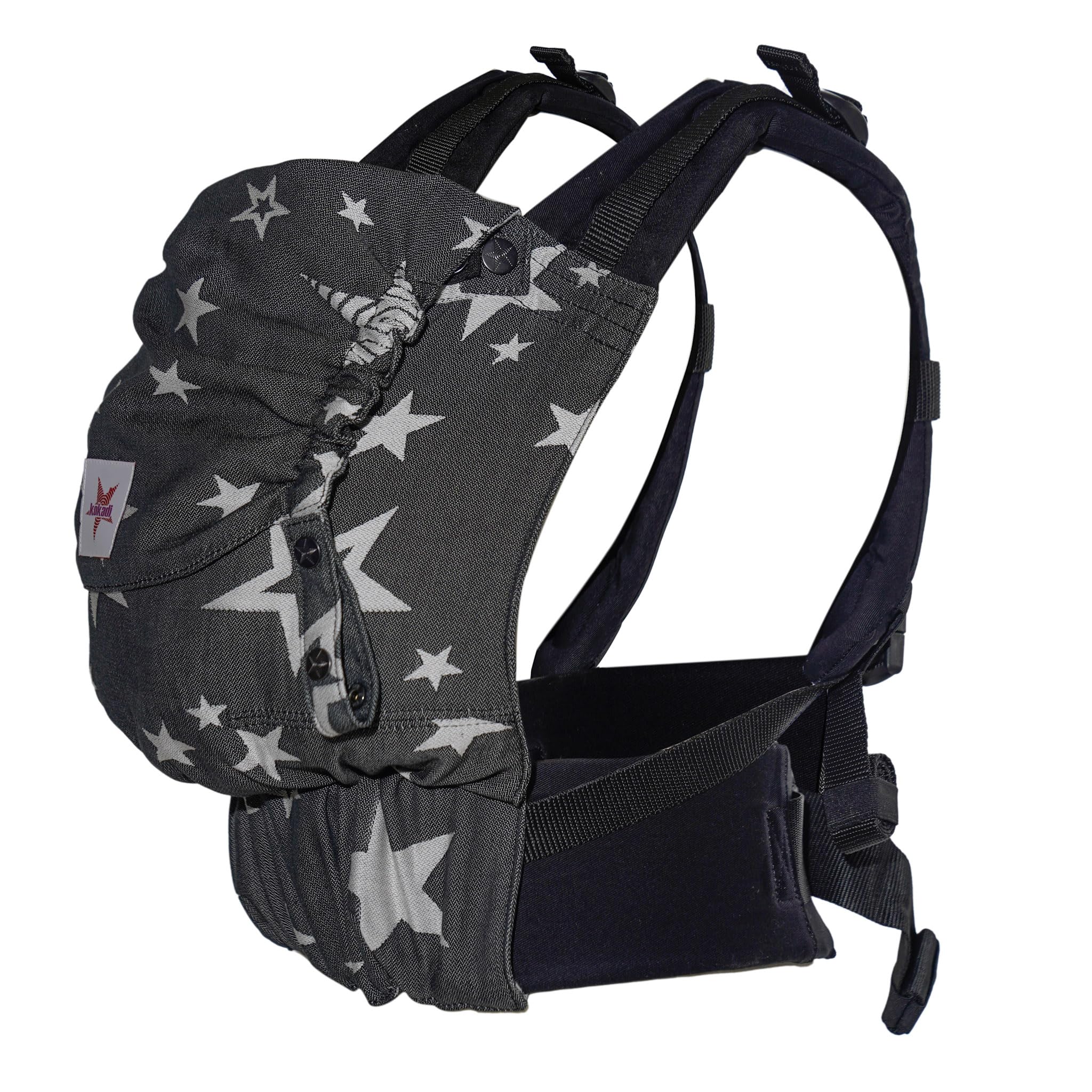 Kokadi® Flip Diorite Stars - Mochila portabebés desde el nacimiento, ergonómica, creciente en la parte delantera y trasera, verano e invierno, certificada, tela portabebés, bolsa de regalo