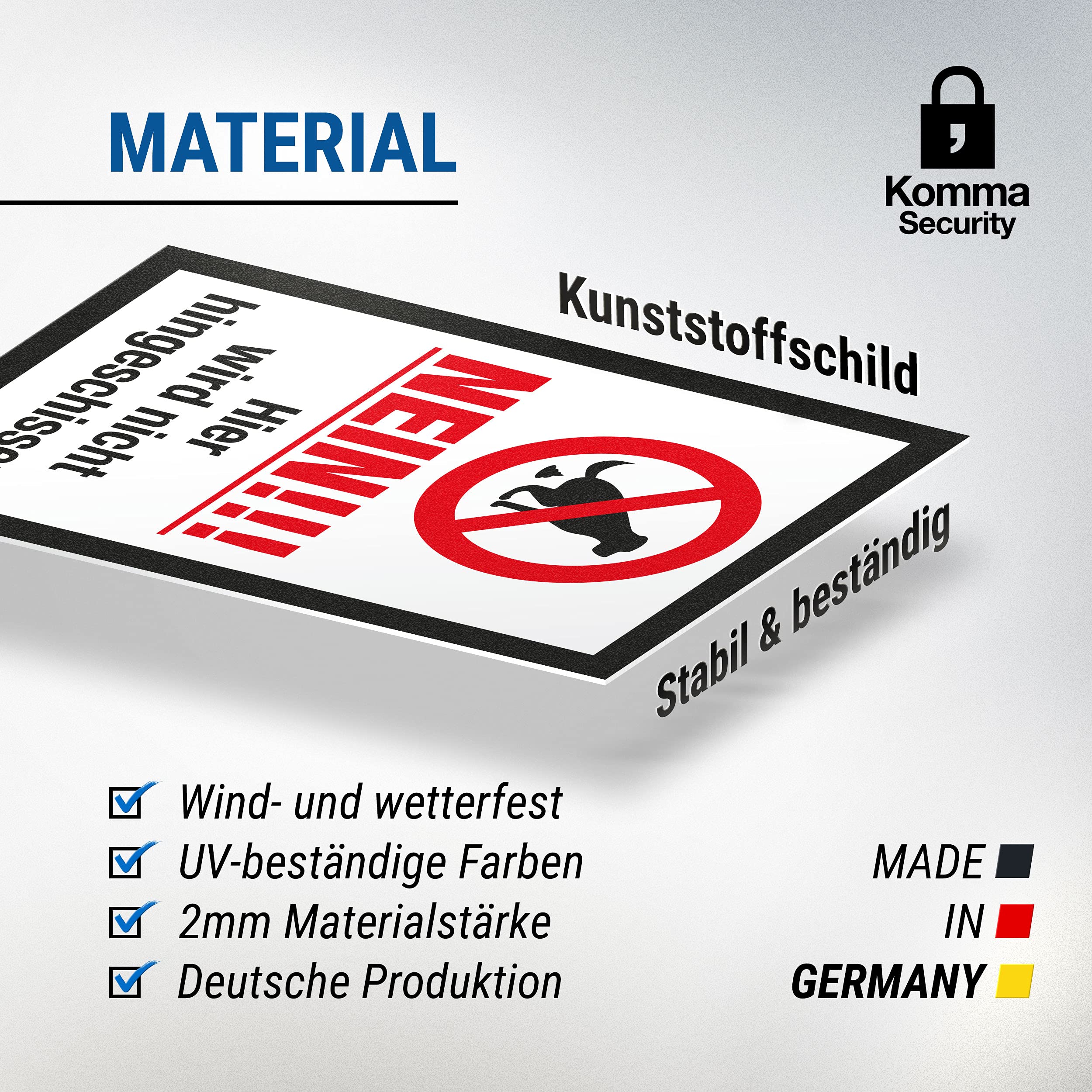 No Here Will Not Hingeschissen Plastic Sign Dog Kacken Forbidden Sign - Dog Warning Sign, Prohibition Sign/Dog Litter/Dog Poop - Image 3