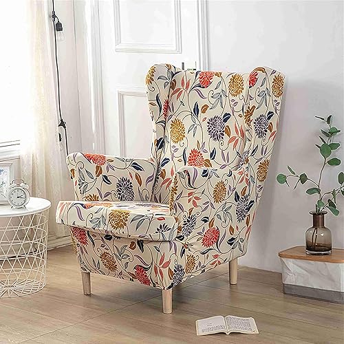 Miniatura 3 de Morbuy Fundas para silla con respaldo de alas de 2 piezas, funda moderna para silla con respaldo de ala, funda elástica para silla con respaldo de