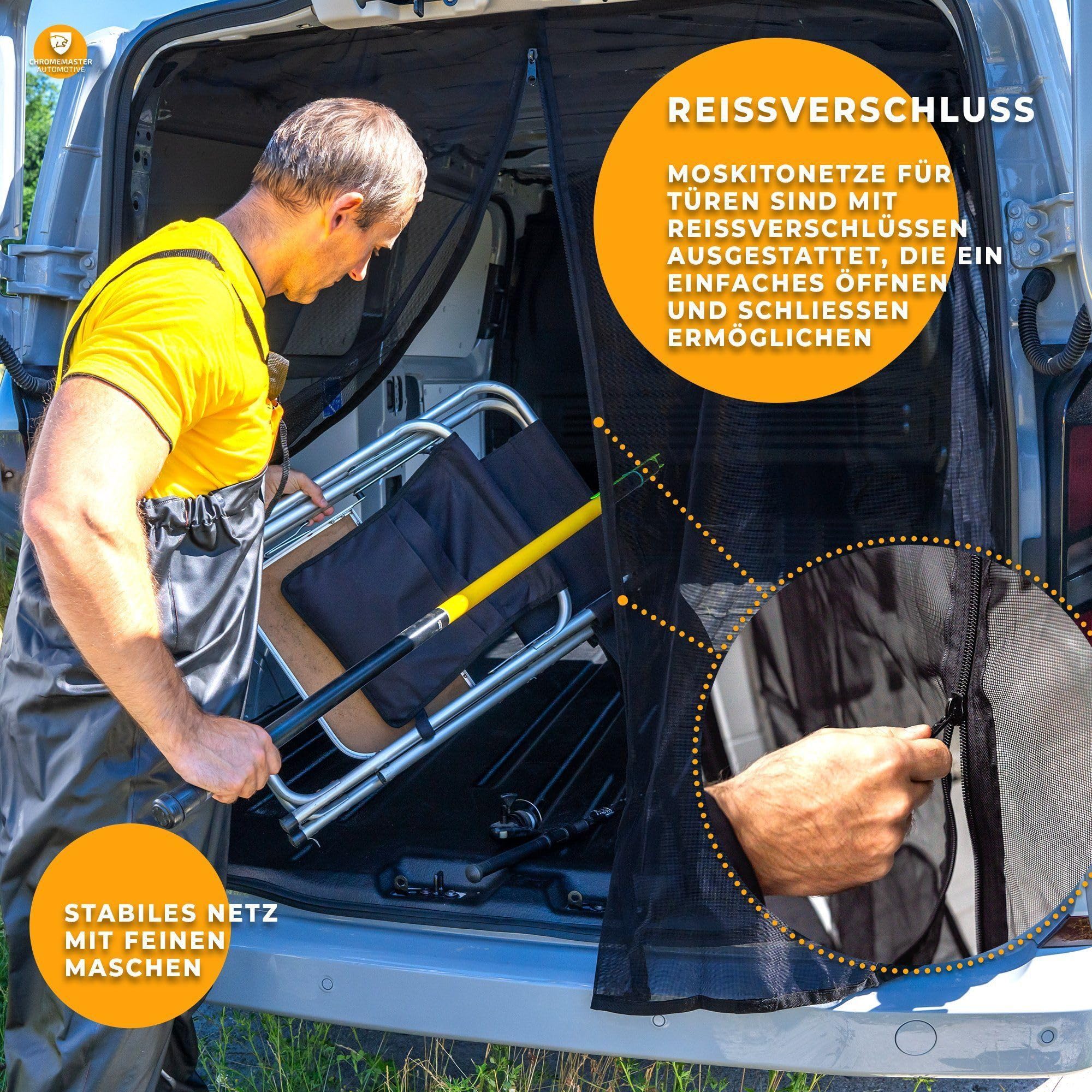 CHROMEMASTER | Magnetisches Fliegengitter für Camper, Campervan, Wohnmobil | Kompatibel mit VW ID. Buzz 2022+ | Moskitonetz, Schutzgitter Gegen Insekten, Ungeziefer, Mücken und Spinnen
