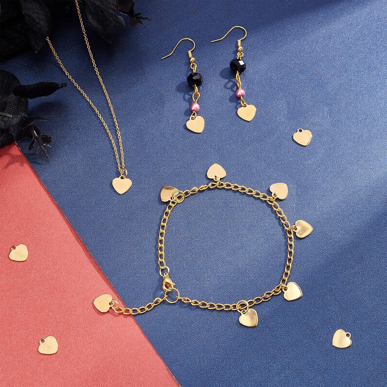 UNICRAFTALE Stainless Steel Heart Charms Stamping Blank Tag Love Heart Pendants Metal Laser Cut Flat Drop Dangle Connectors Charms for DIY Bracelet Jewelry Making - Image 3