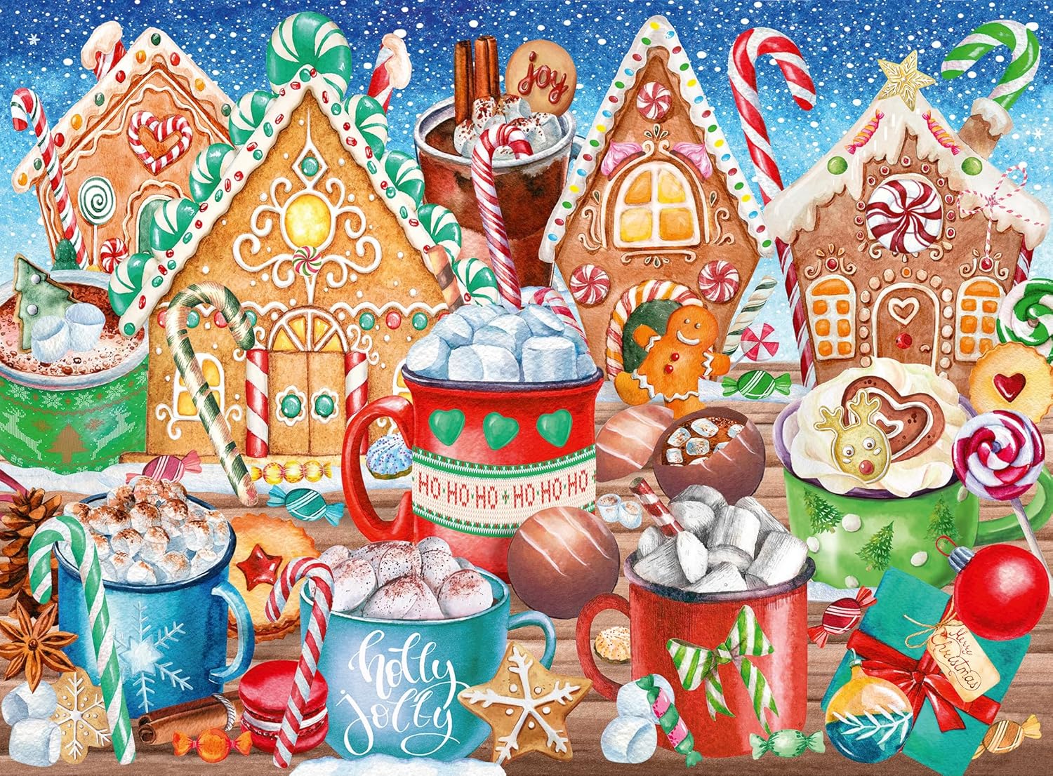 Ravensburger Sweet Christmas Treats – 200 Piece Jigsaw Puzzle for Kids | A Cozy Holiday Delight! | Warm Cups of Cocoa, Marshmallows & Gingerbread Fun | Durable & Kid-Friendly Pieces