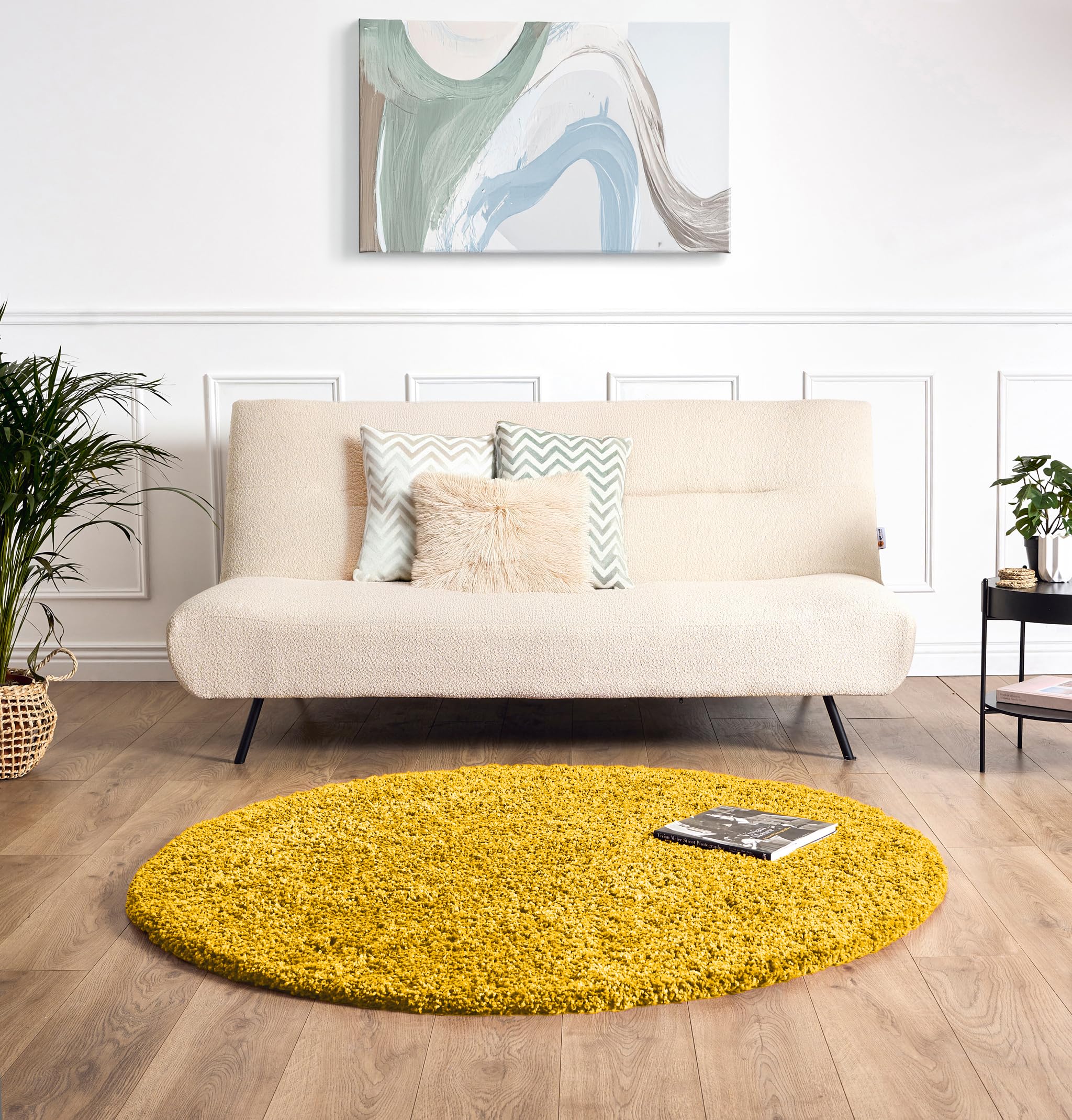 Bravich Navy Blue Shaggy Rug 80 x 150cm (2'7" x 4'11") 5cm Pile Medium Thick Fluffy Living Room Hessian Backed Washable — view 52