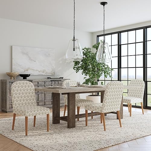 Miniatura 2 de HomePop Classic Parsons Silla de comedor, medallón de cachemira salvia (paquete individual)