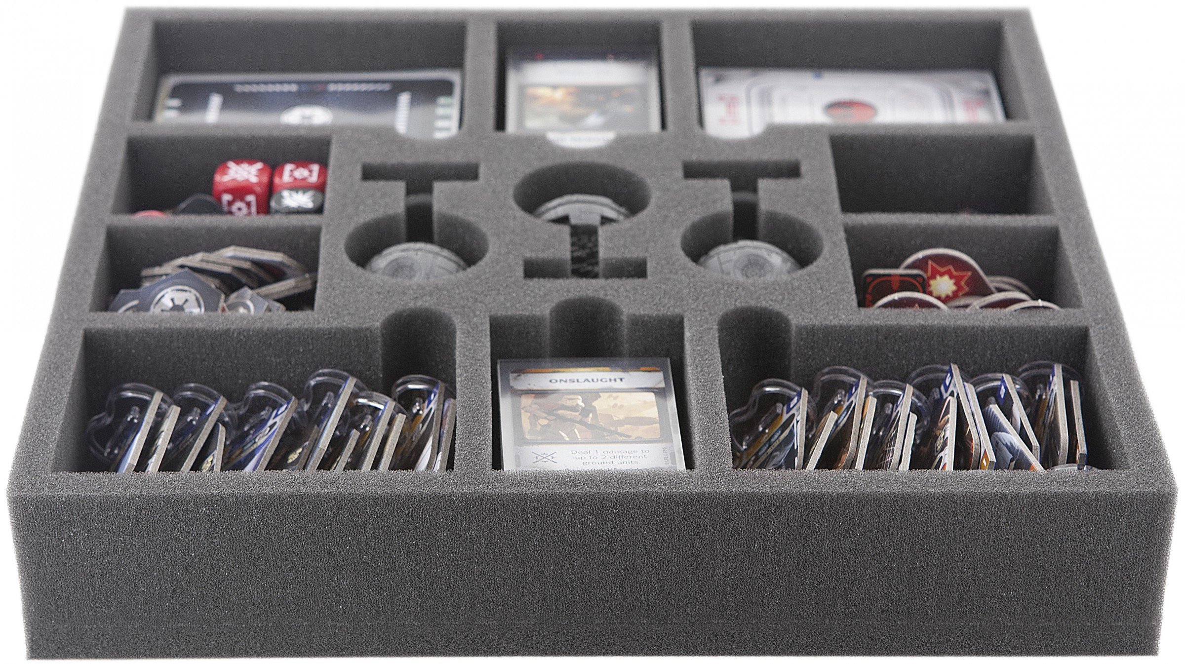 Feldherr AF050RE03 Vassoio In Schiuma Per Star Wars: Rebellion - 13 Slot Per Morte Nera, Token, Carte E Leader - Made In Germany, 285x285x50mm - 3