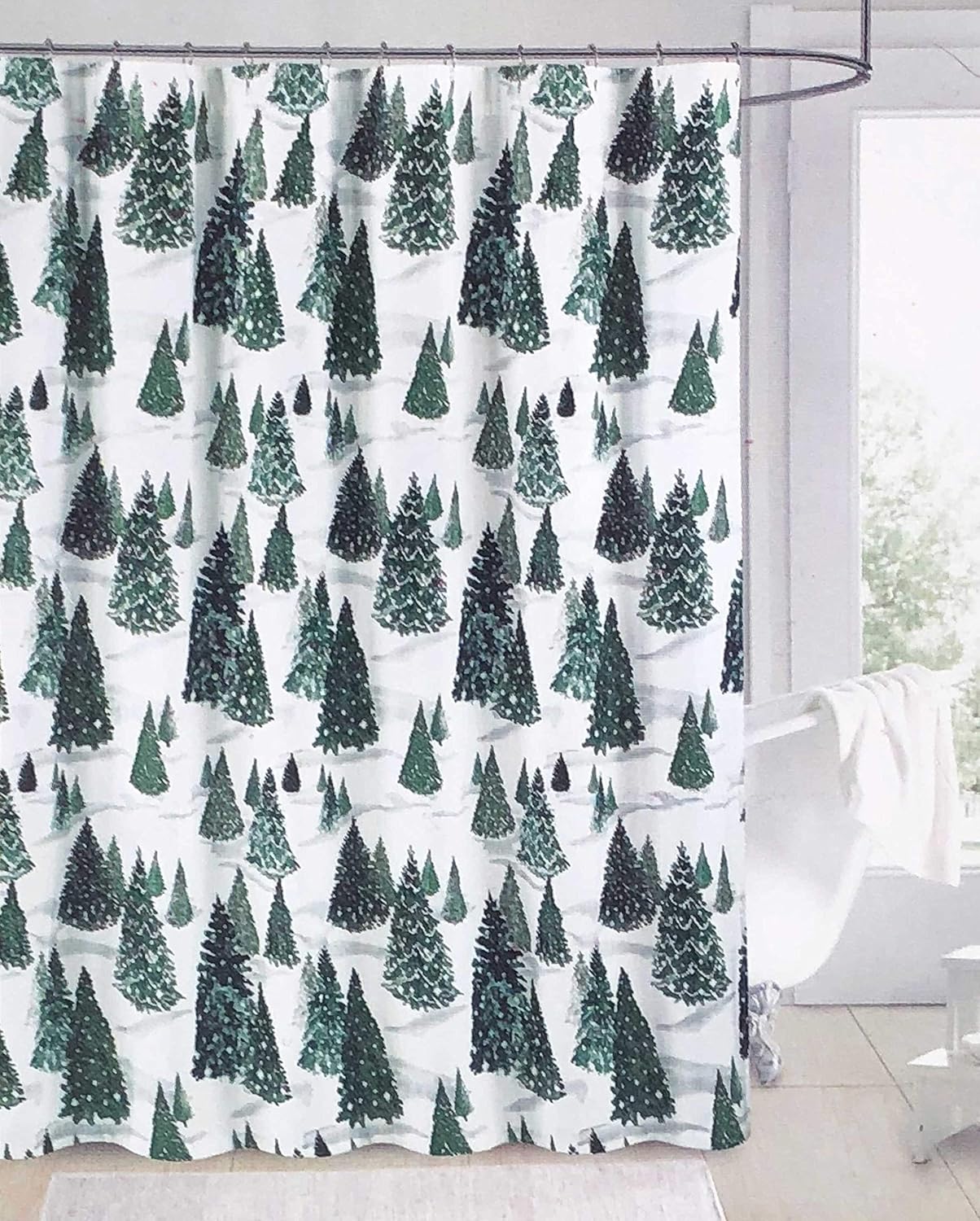 Amazon.com: Ridgefield Home Shower Curtain Holiday Vintage Christmas ...