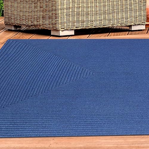 Miniatura 4 de Superior Alfombra ovalada de yute para interiores, color azul mezclilla