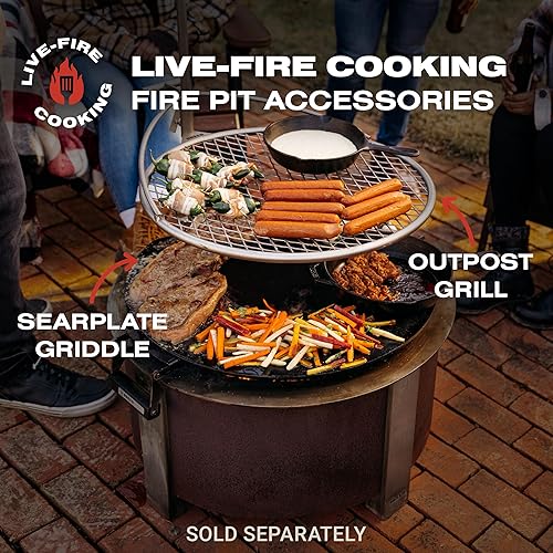 Miniatura 5 de Breeo Smokeless Fire Pit (X Series 24, Corten Steel) 27.5 inch Smokeless Firepit for Outside 62 Pounds Ideal for Families, Gifts for Dad