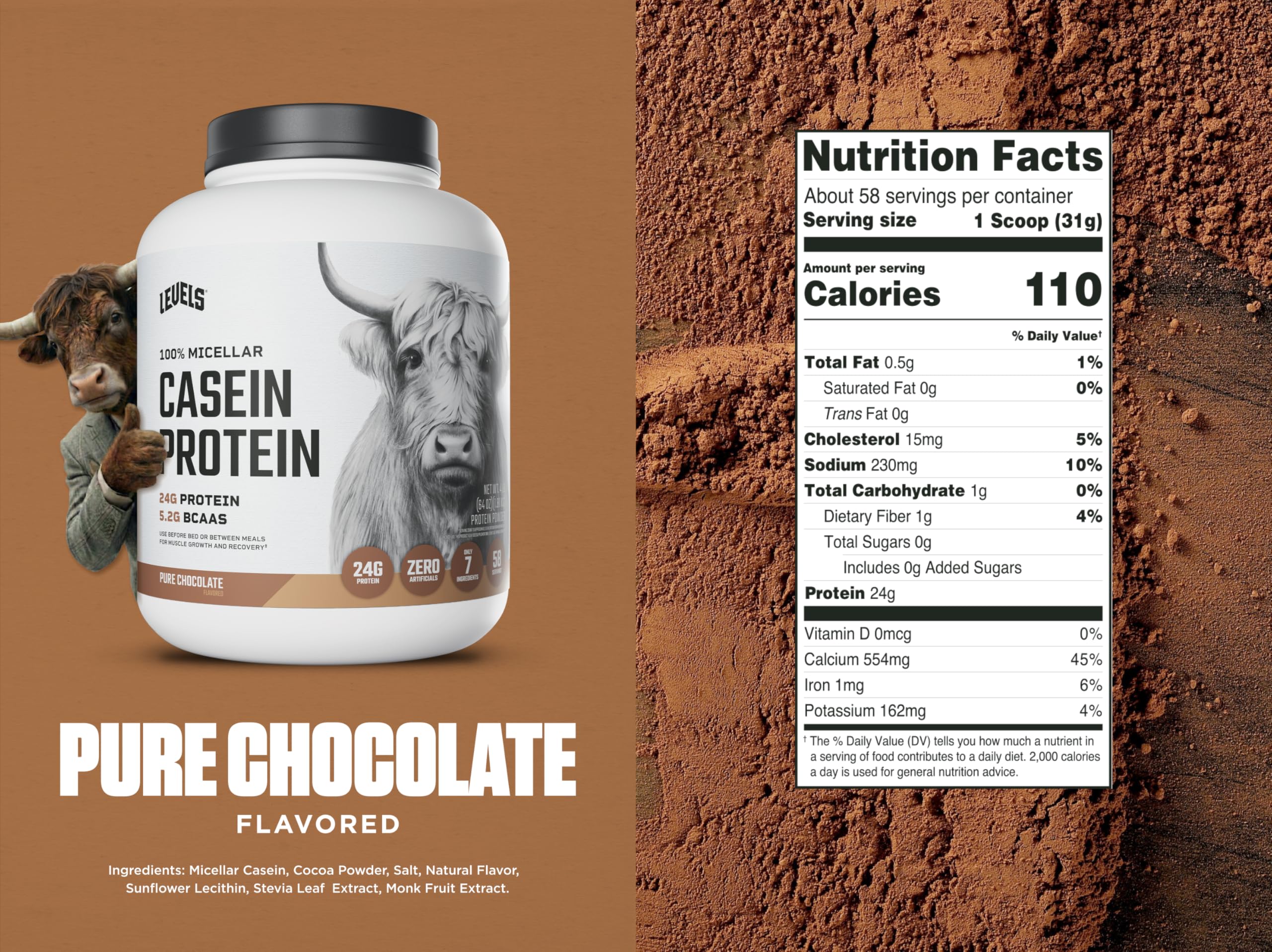 Caséine Micellaire 4+ Nutrition - Protéine Lente Pour La Nuit Ou La Récupération