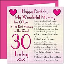 Mummy 30th Happy Birthday Card - Lots Of Love To The Best Mummy In The World - 30 Today