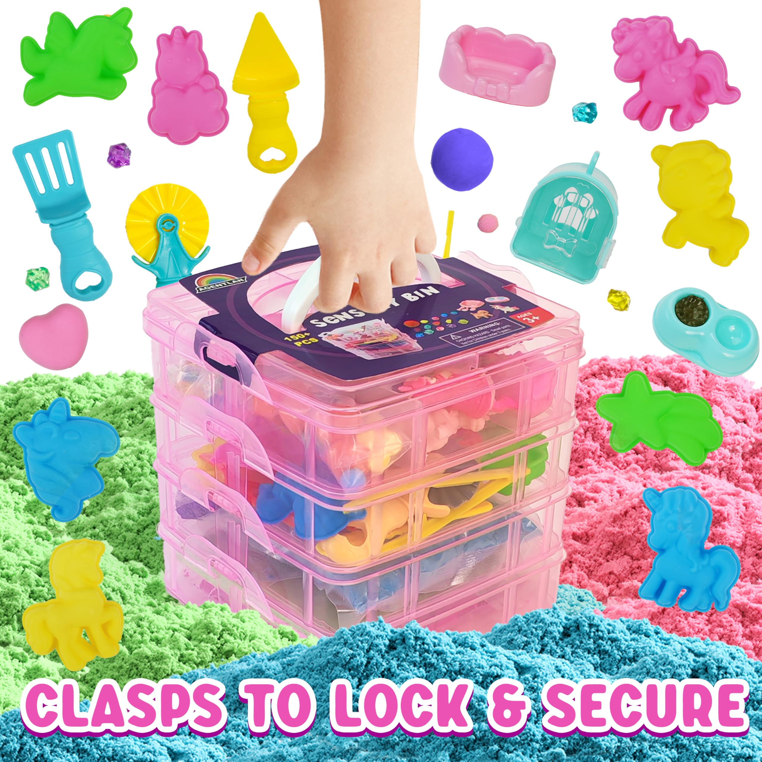 Stackable Sensory Bin, Unicorn & Pet Sensory Sand - Image 4