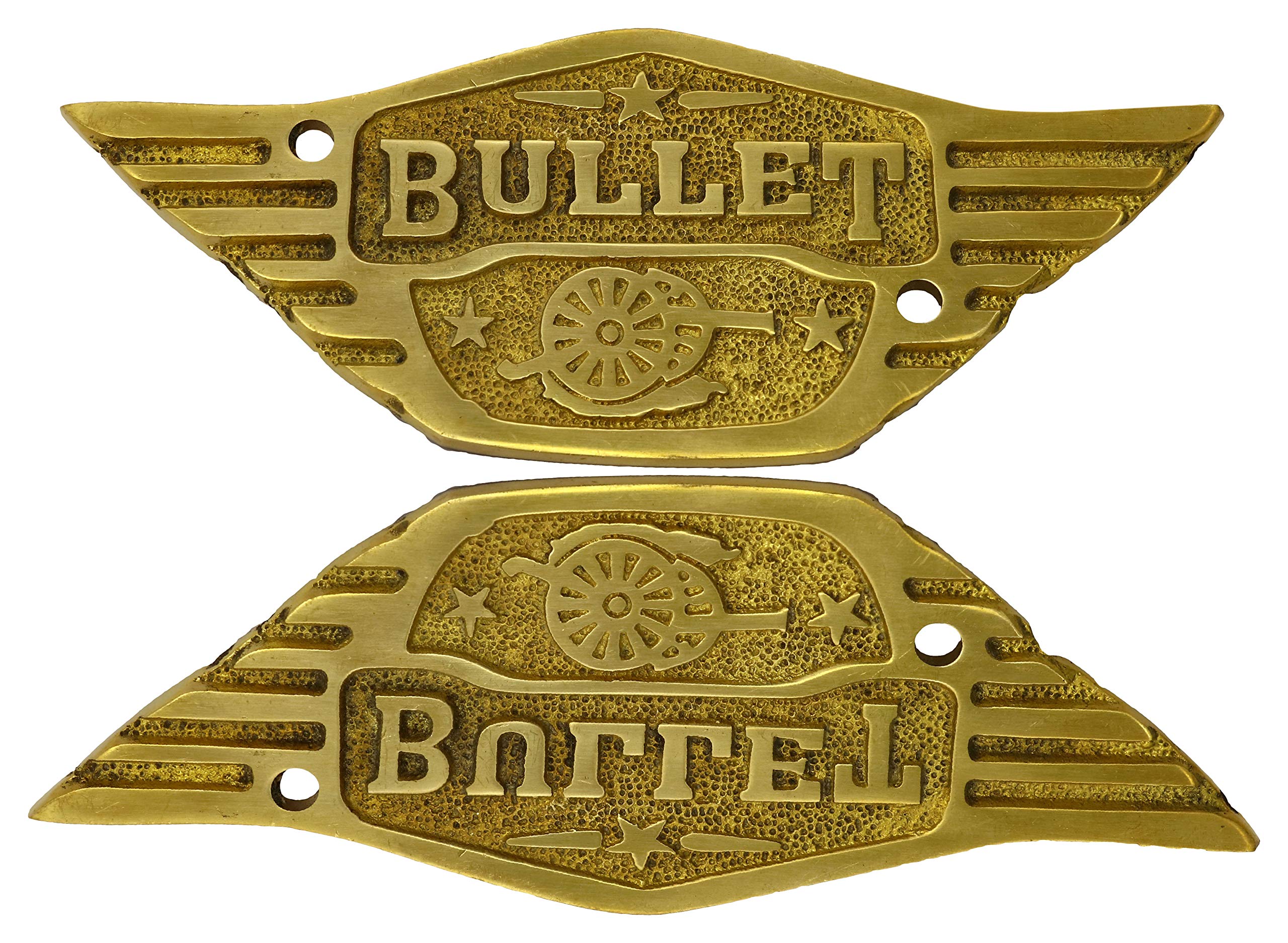 Golden Fox 101 Tool Box Gold Front Styling Emblem for Bullet Bike (Set of 2)
