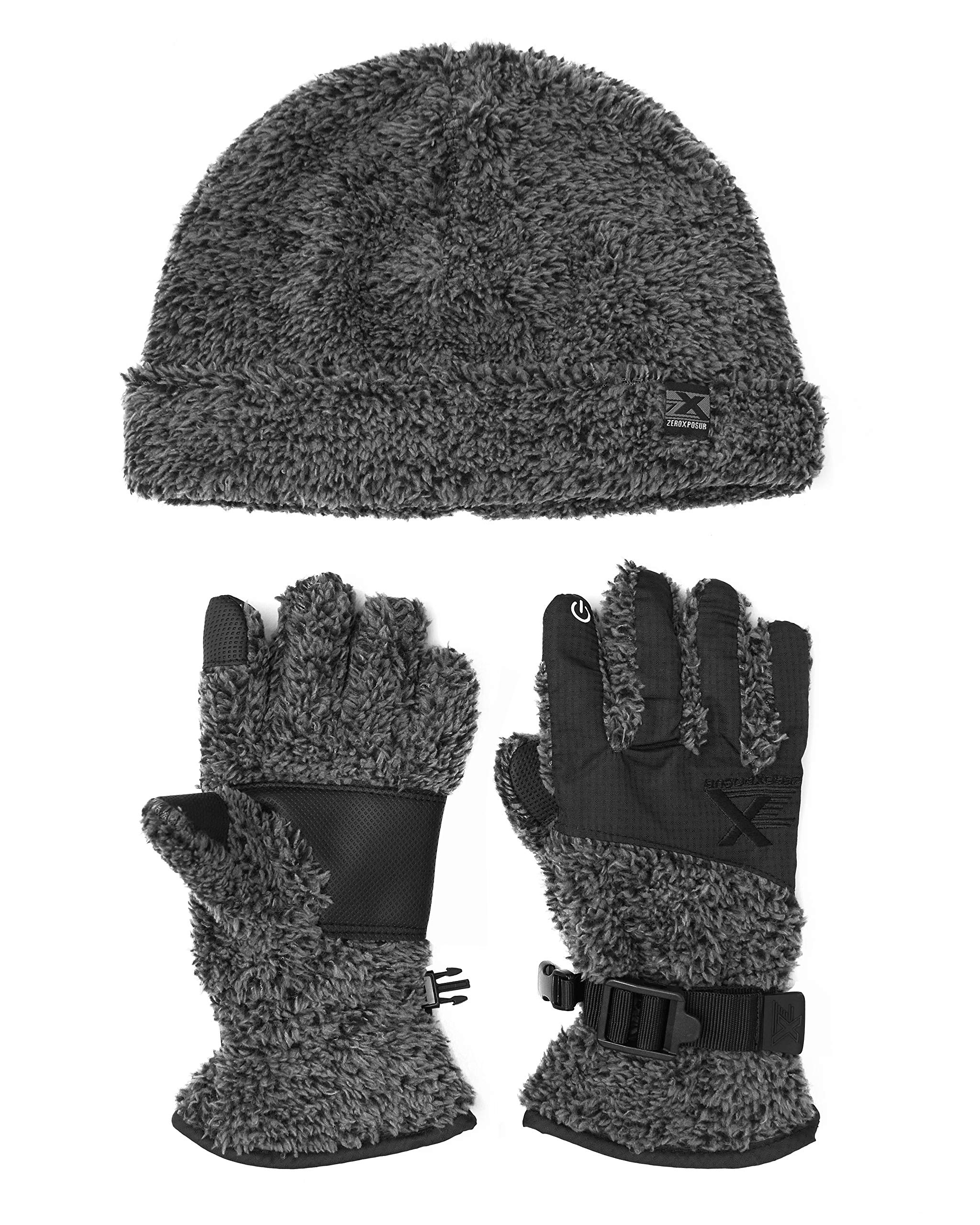 boys Mammoth Pile Glove and Beanie Set Cold Weather Gloves