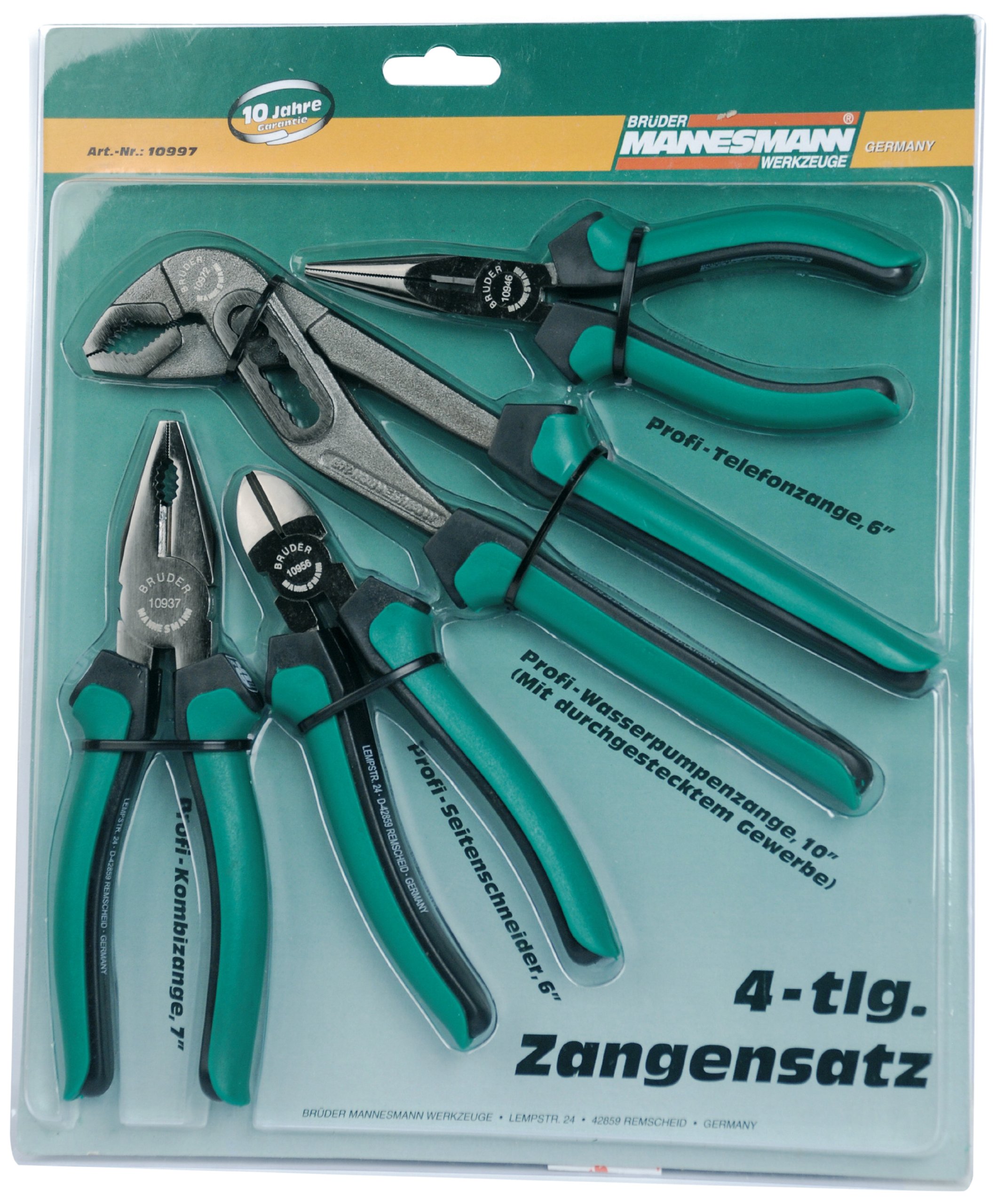Mannesmann M29166 - Maletín con juego de llaves de vaso y puntas de destornillador (130 piezas) & - M10997 - Juego de alicates de 4 piezas.