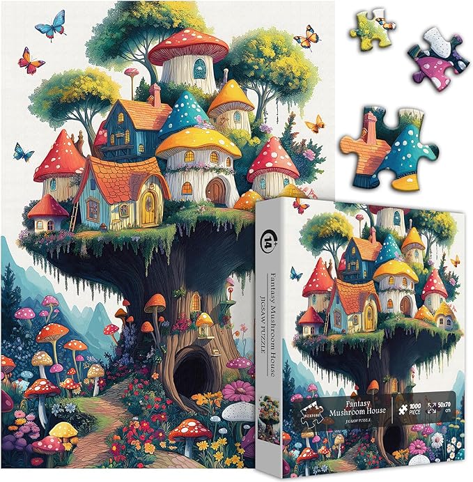 Mushroom Puzzles for Adults 1000 Pieces, Magic Mushroom