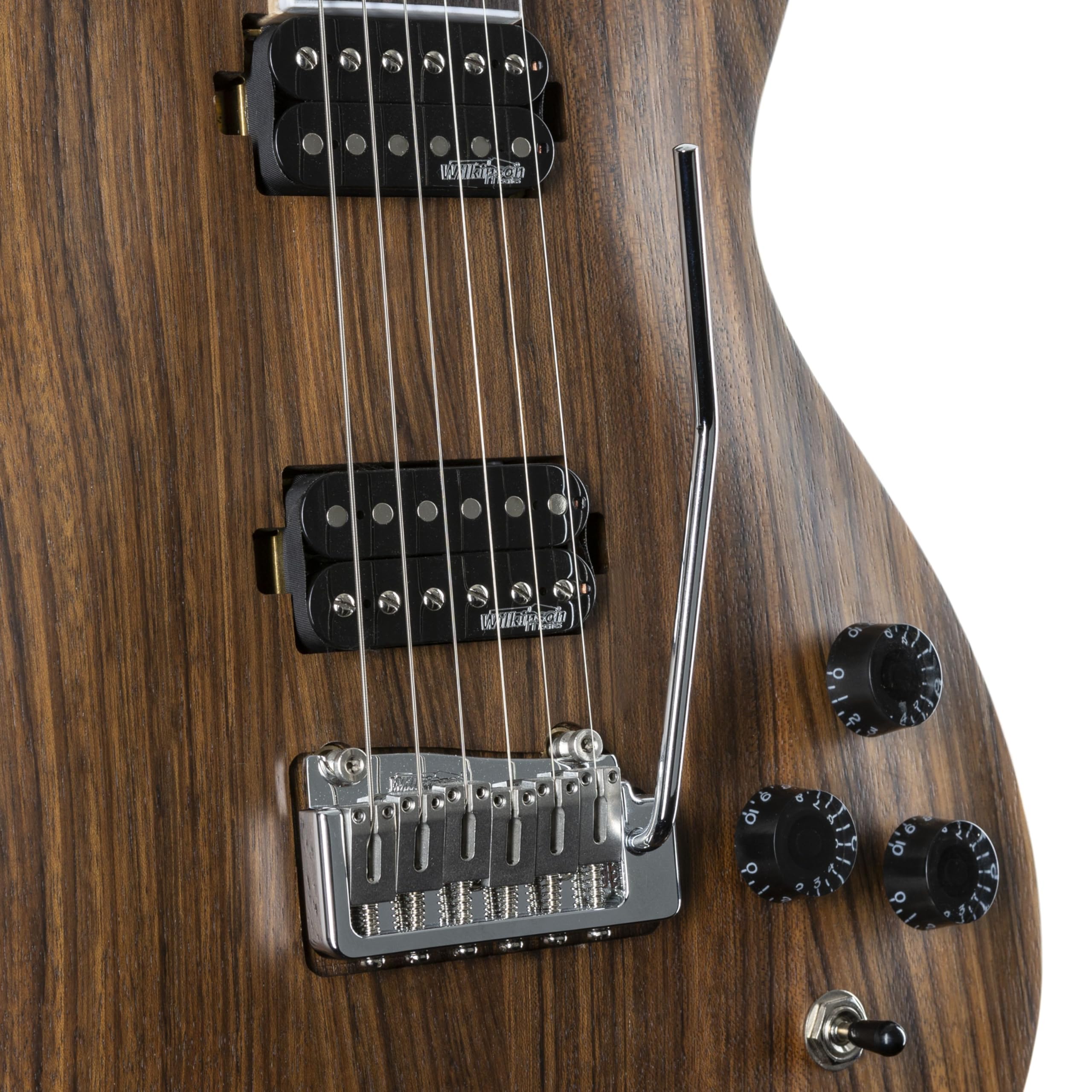 J & D Duke-20 Natural E-Gitarre, Duke Series, Ovangkol Korpus, Ahorn Hals, Wilkinson Humbucker, Wilkinson WVP Knife Edge Vibrato, Satin Finish, Geeignet für Einsteiger