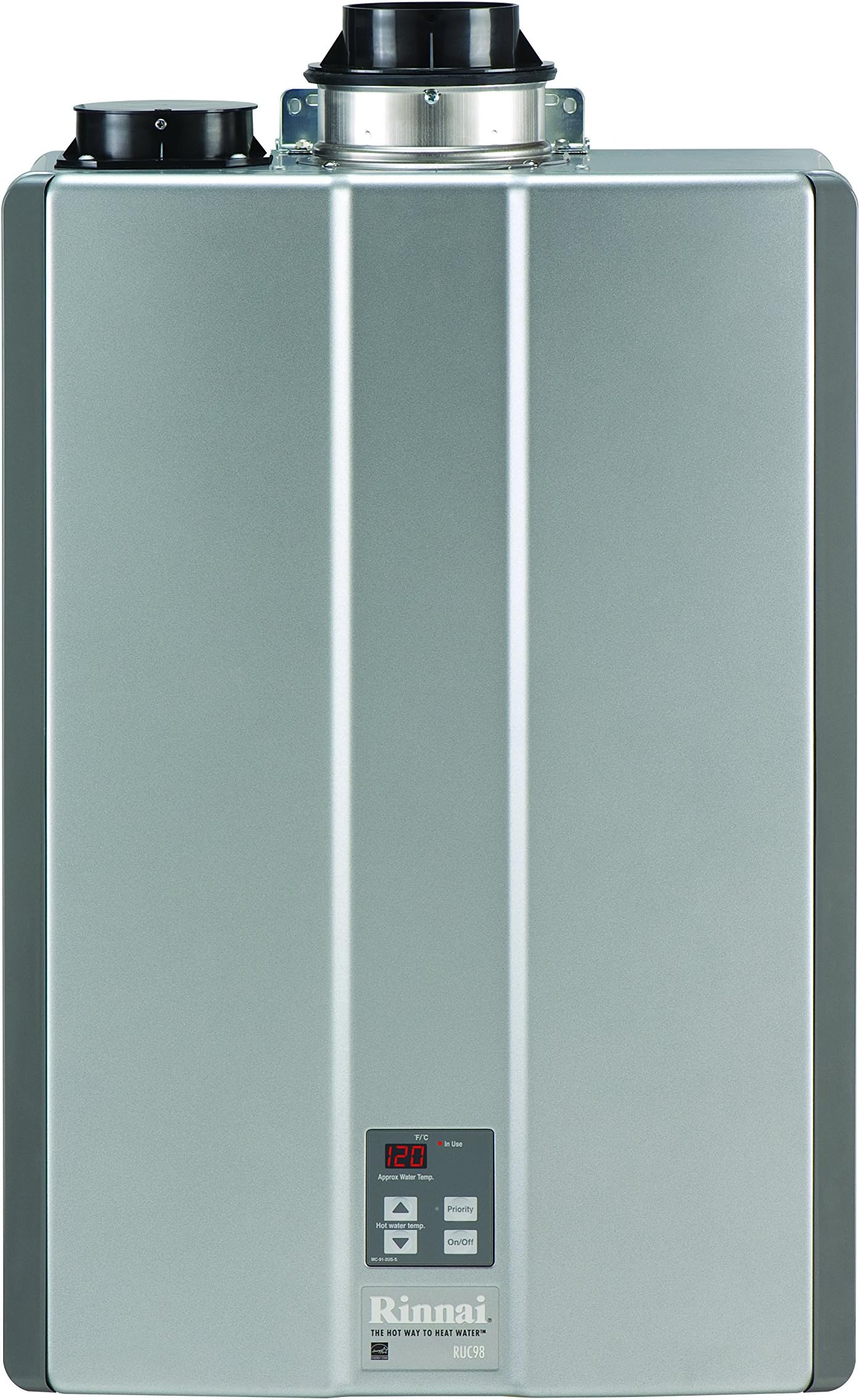 Rinnai RUC98iN Ultra Series Indoor Natural Gas Tankless Water Heater, Twin Pipe